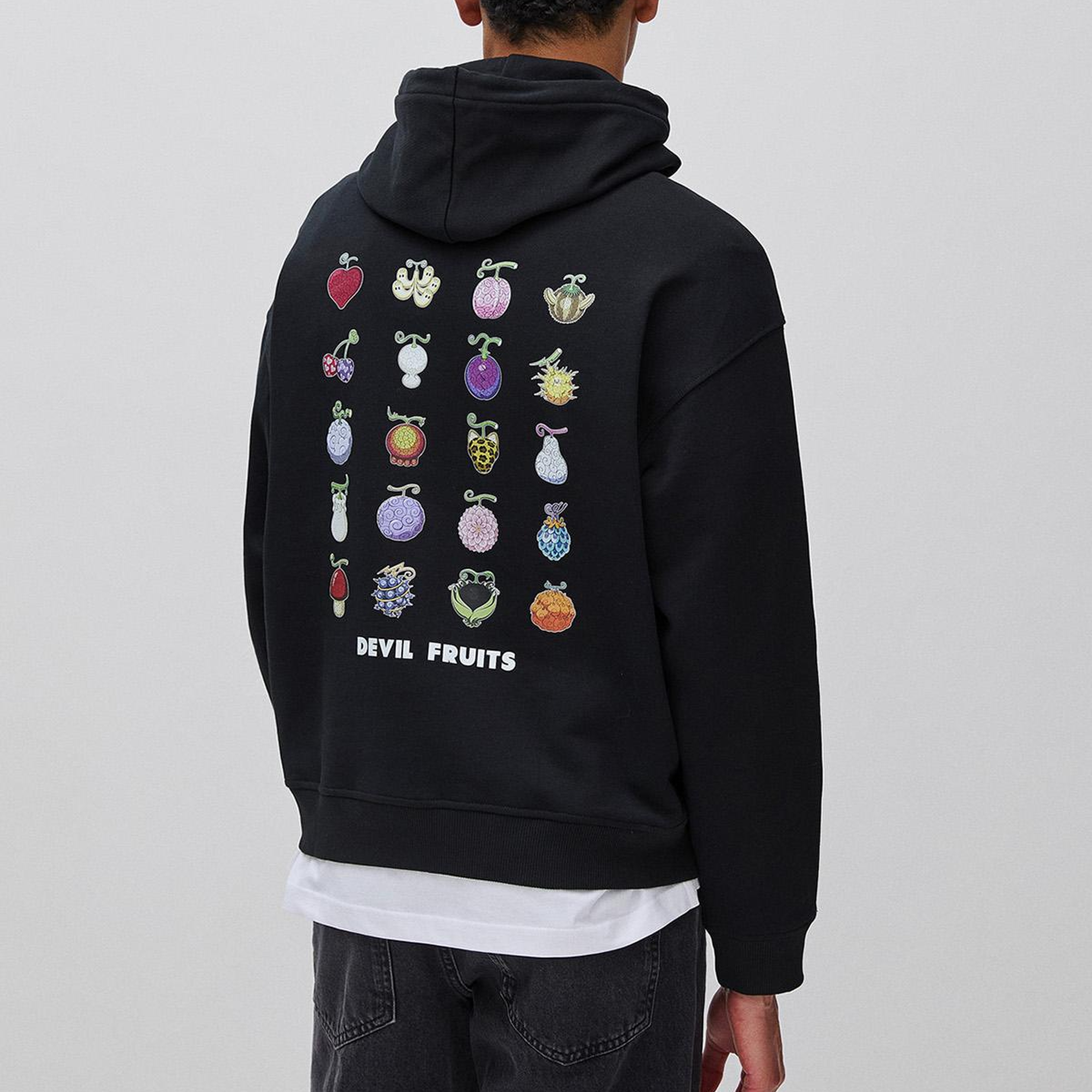 Erkek Siyah  %100 Pamuk Kontrast Kordonlu Grafik Baskılı Kapüşonlu Sweatshirt
