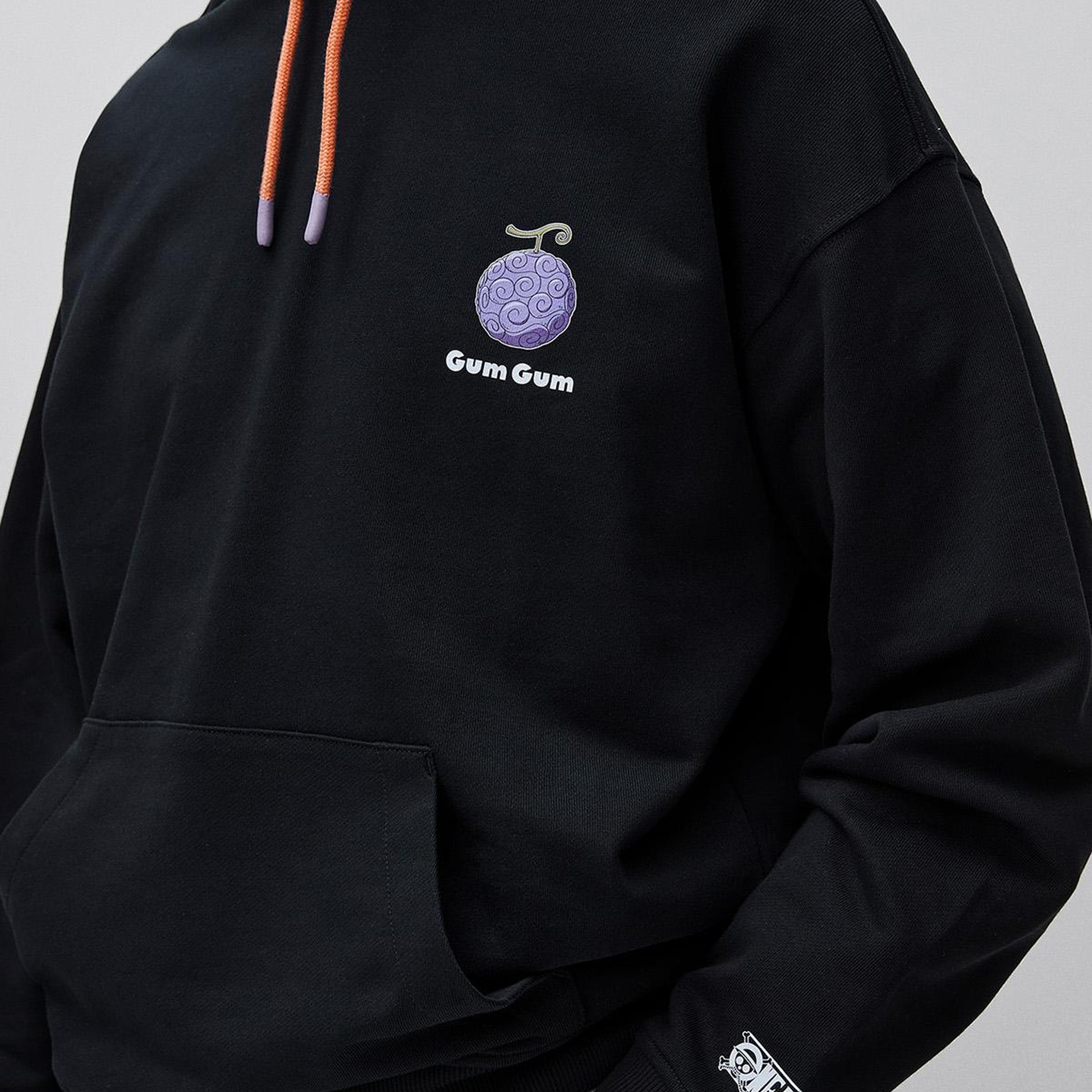 Erkek Siyah  %100 Pamuk Kontrast Kordonlu Grafik Baskılı Kapüşonlu Sweatshirt