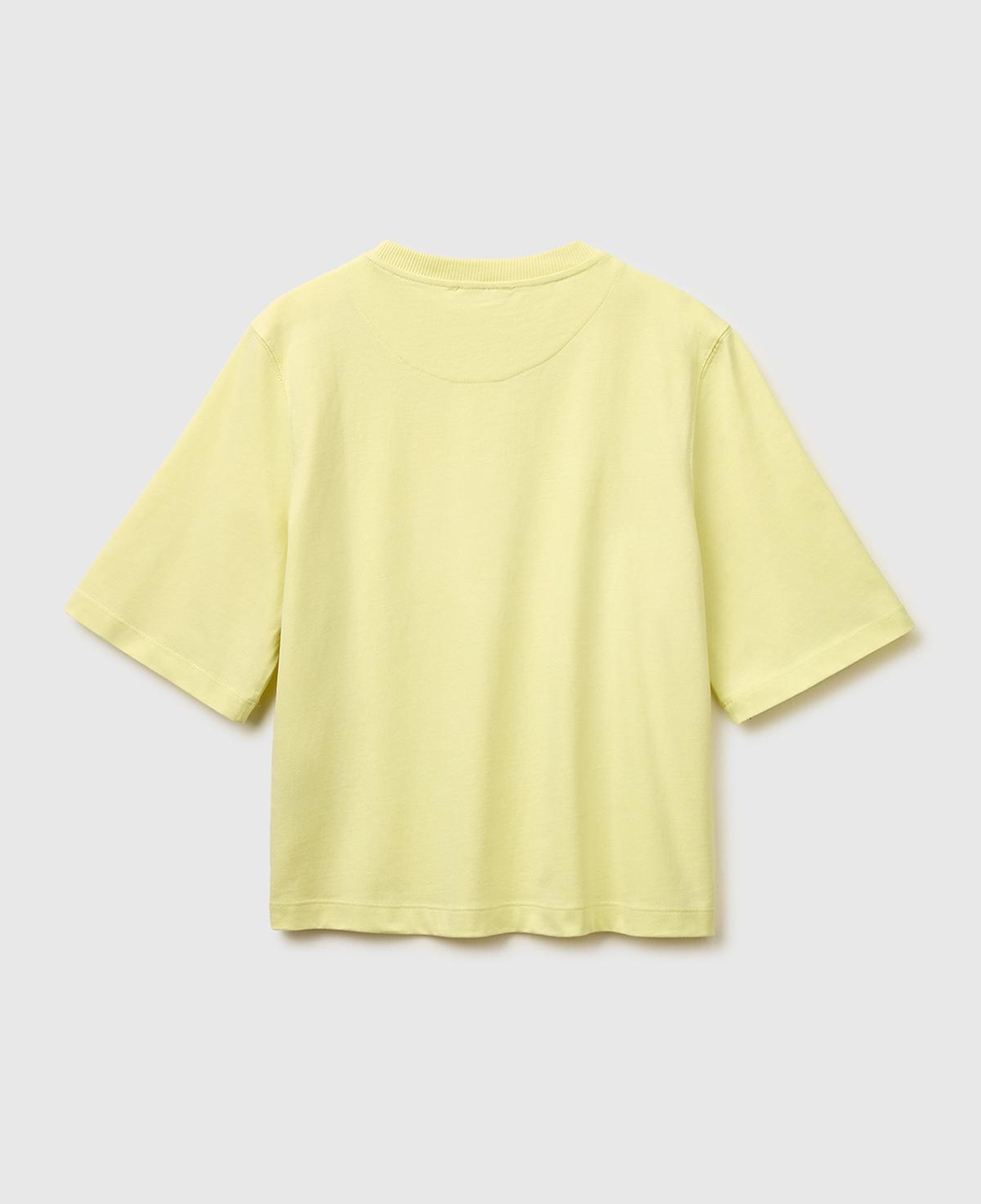 Kadın Sarı %100 Koton Boxy Fit T-Shirt