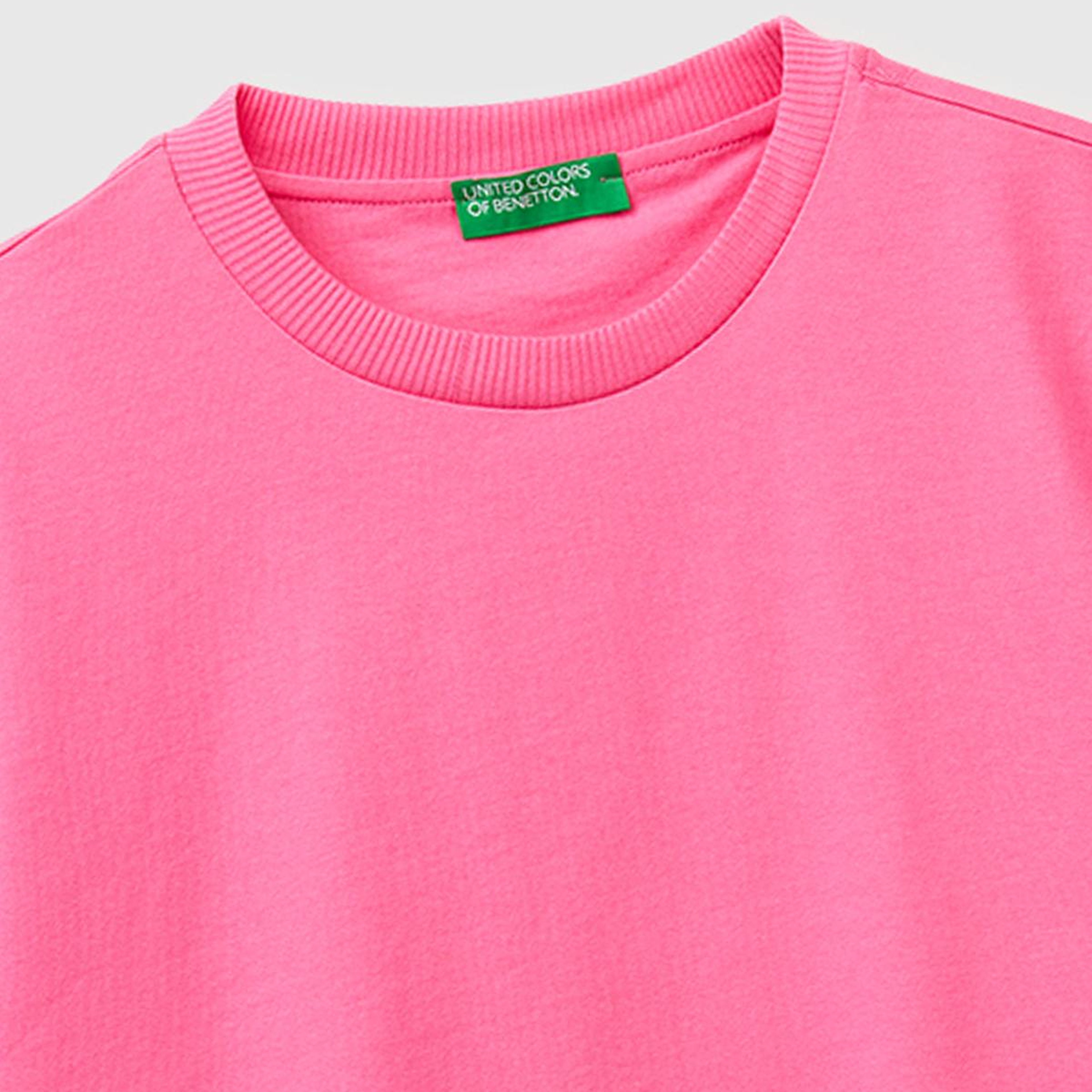 Kadın Fuşya %100 Koton Boxy Fit T-Shirt