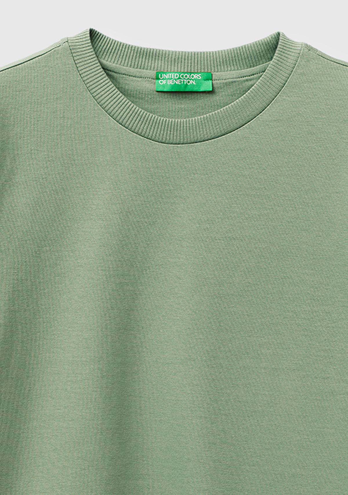 Kadın Haki %100 Koton Boxy Fit T-Shirt
