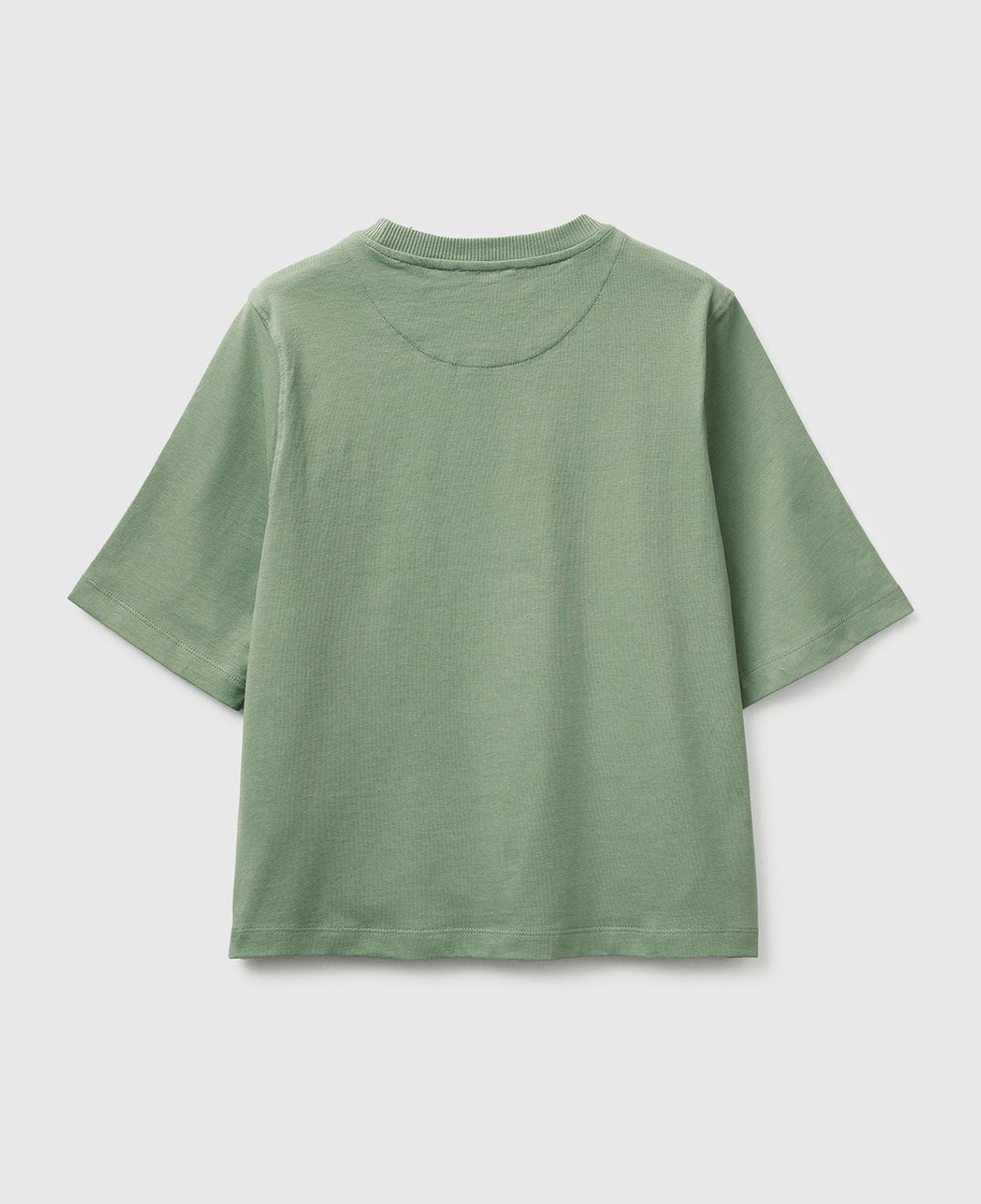 Kadın Haki %100 Koton Boxy Fit T-Shirt
