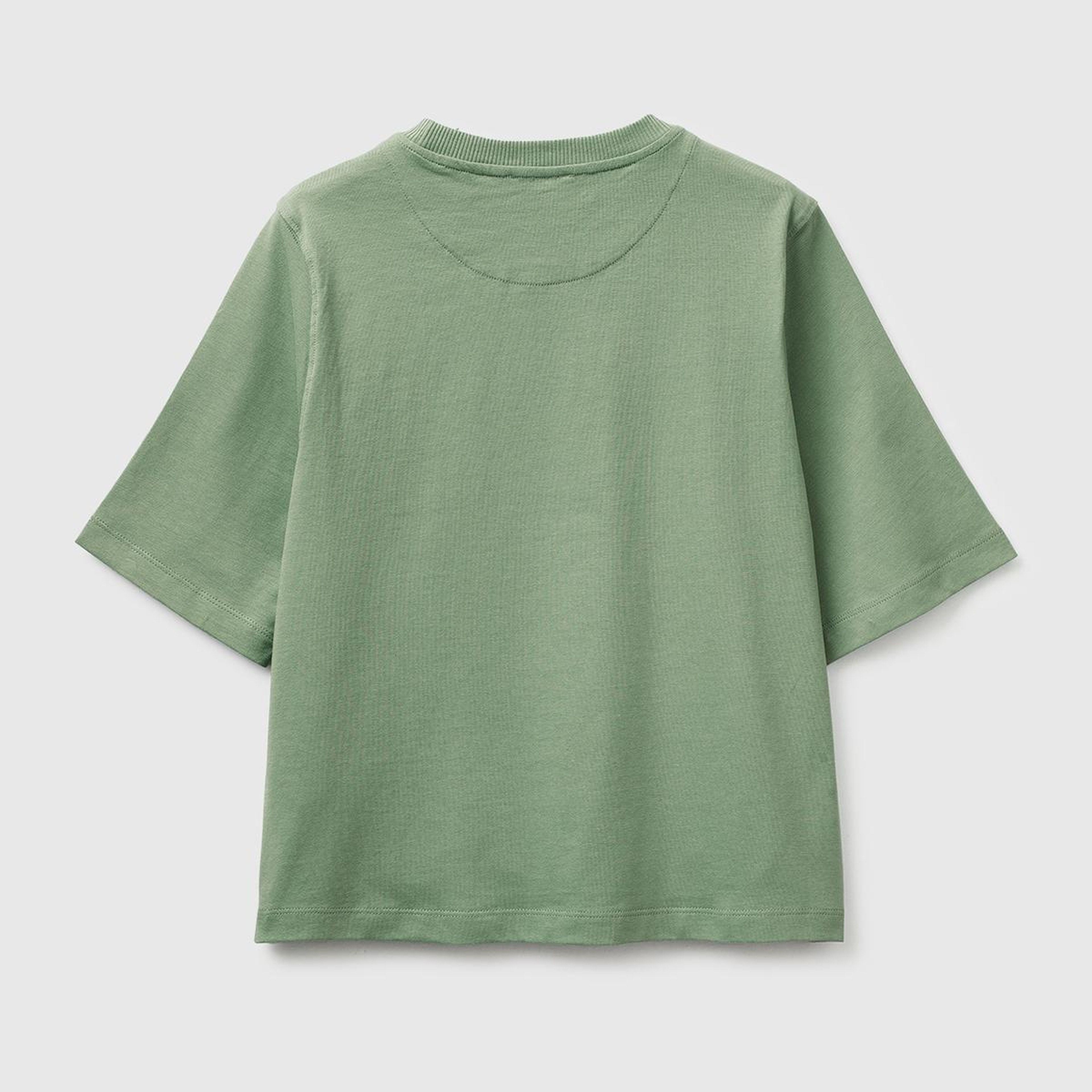 Kadın Haki %100 Koton Boxy Fit T-Shirt