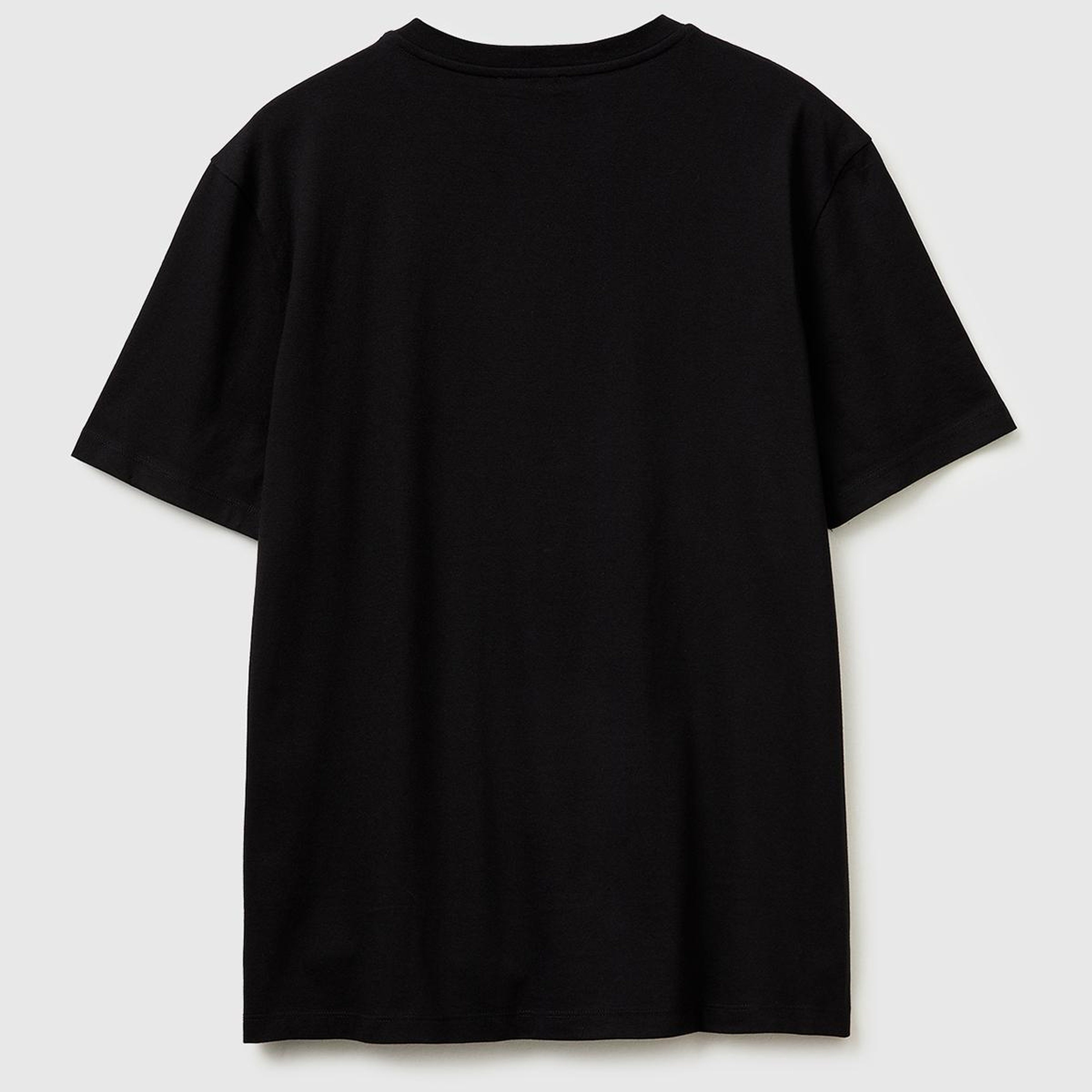 Erkek Siyah %100 Pamuk Logo Baskılı Regular Fit Bisiklet Yaka T-Shirt