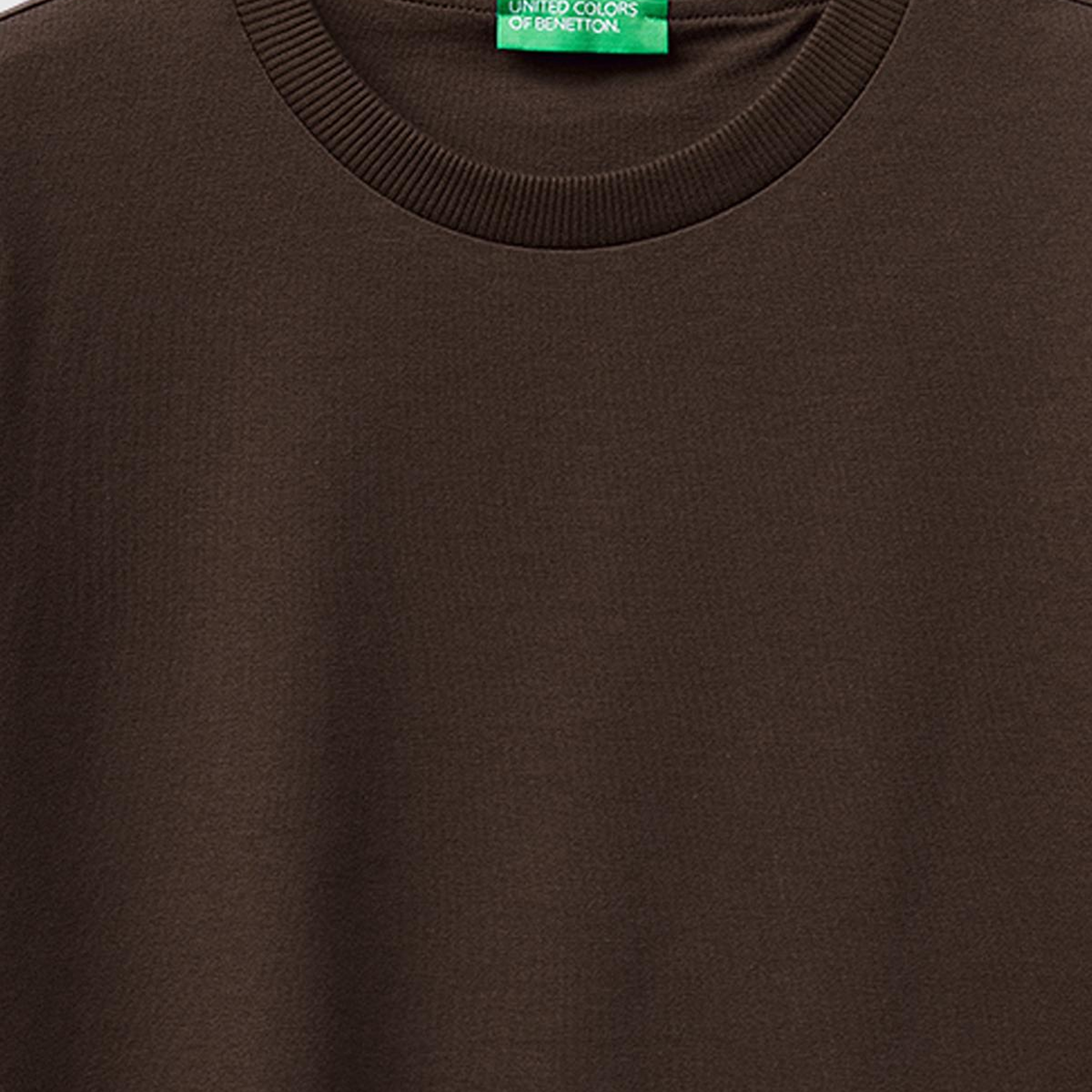 Kadın Kahverengi %100 Koton Boxy Fit T-Shirt
