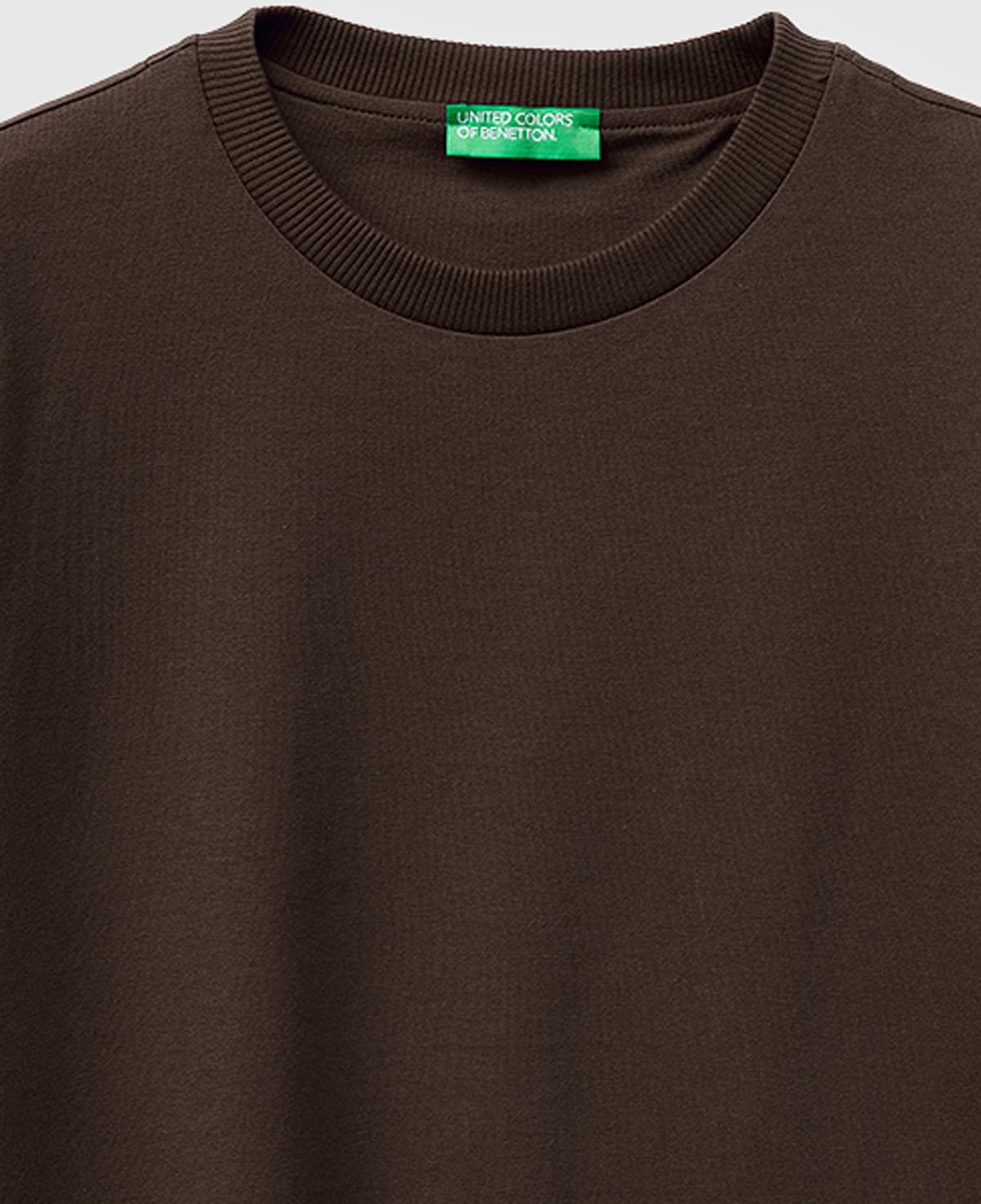 Kadın Kahverengi %100 Koton Boxy Fit T-Shirt