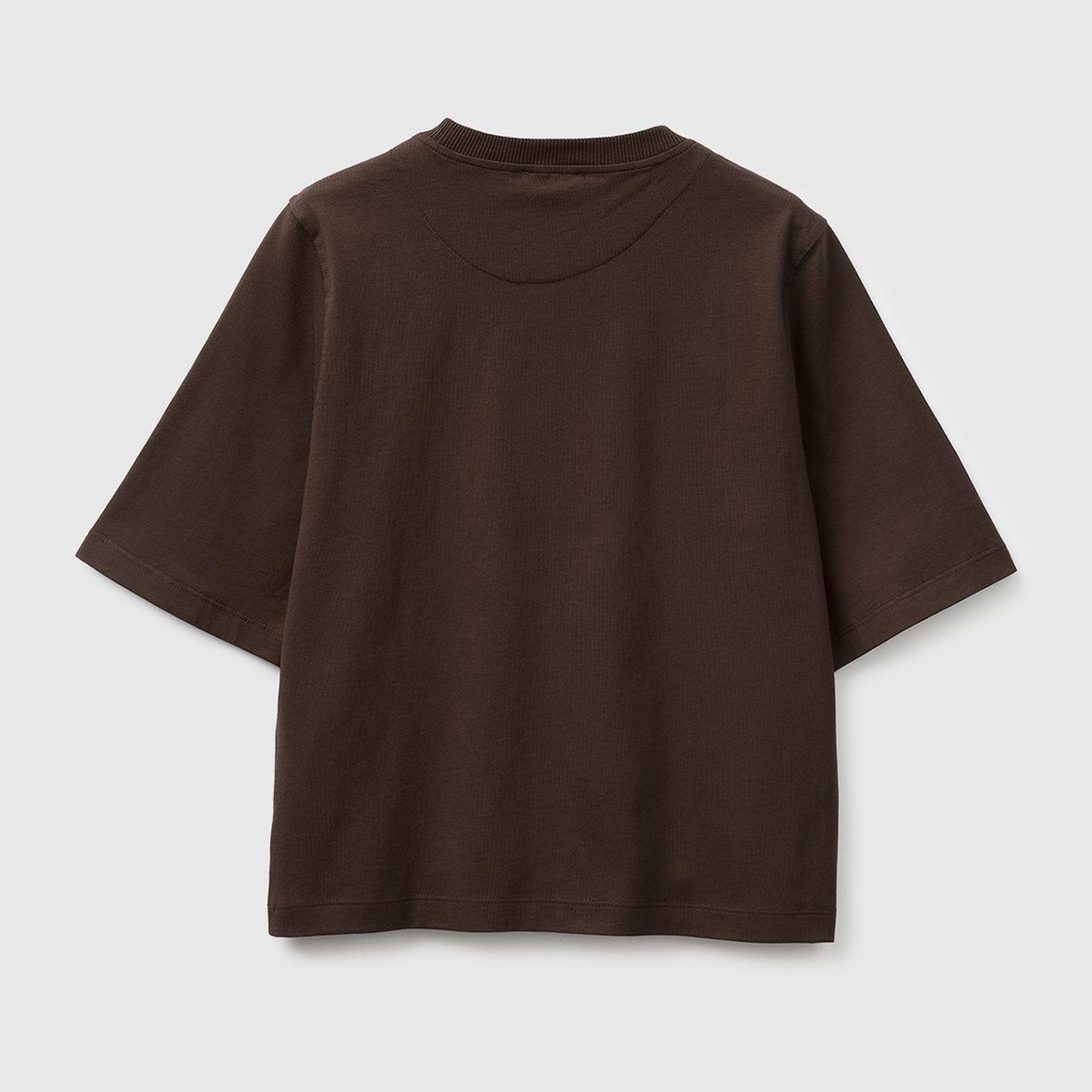 Kadın Kahverengi %100 Koton Boxy Fit T-Shirt
