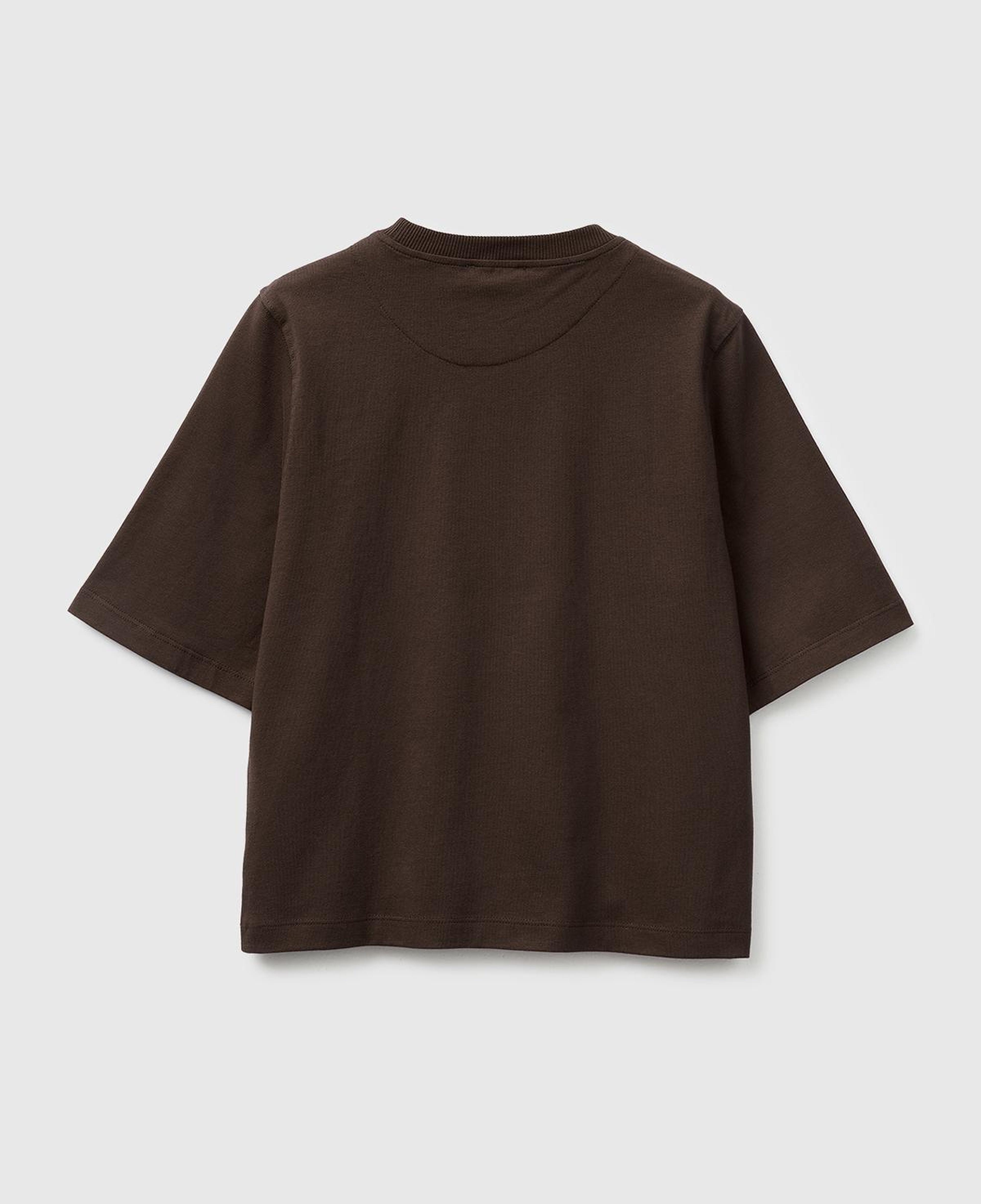 Kadın Kahverengi %100 Koton Boxy Fit T-Shirt