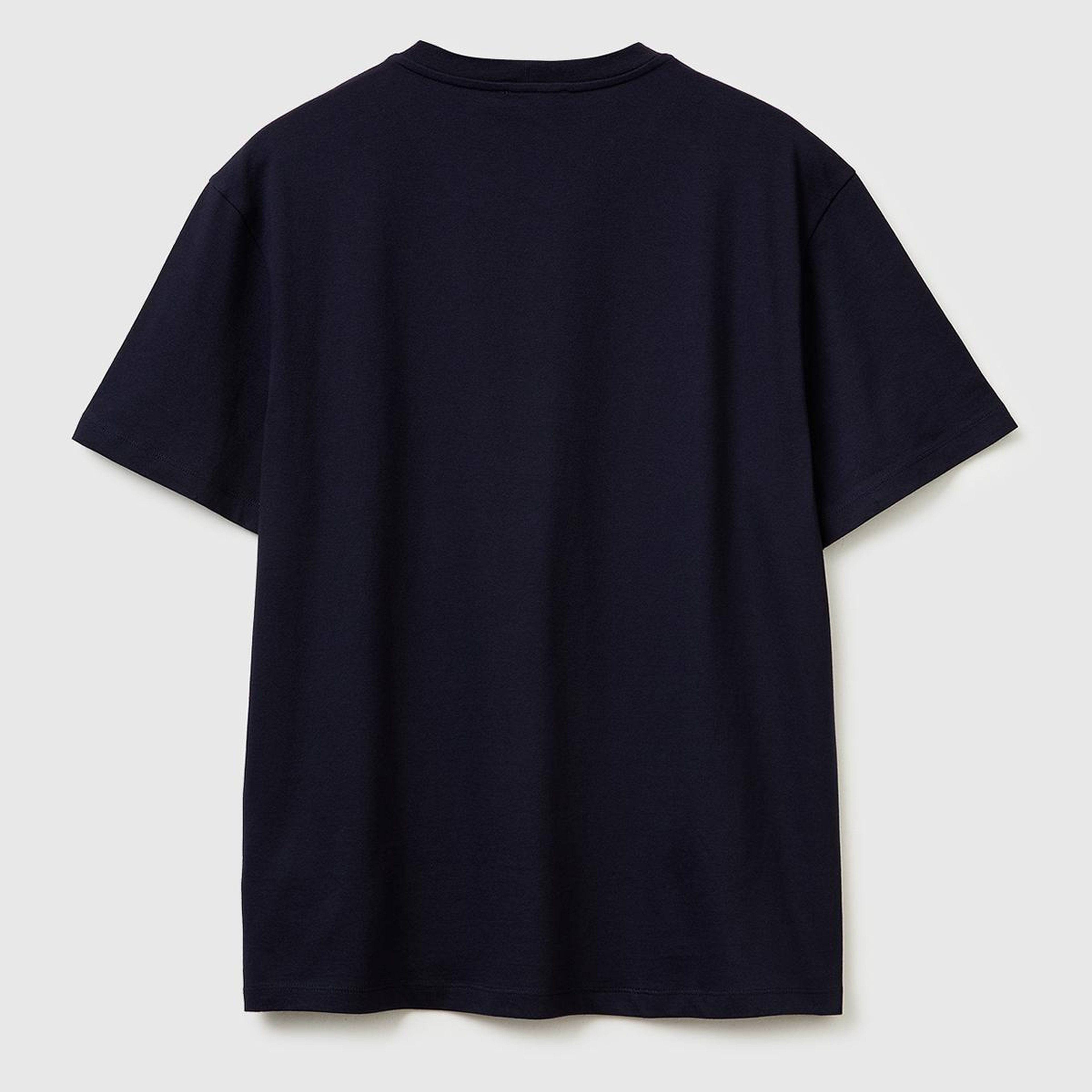 Erkek Lacivert %100 Pamuk Logo Baskılı Regular Fit Bisiklet Yaka T-Shirt