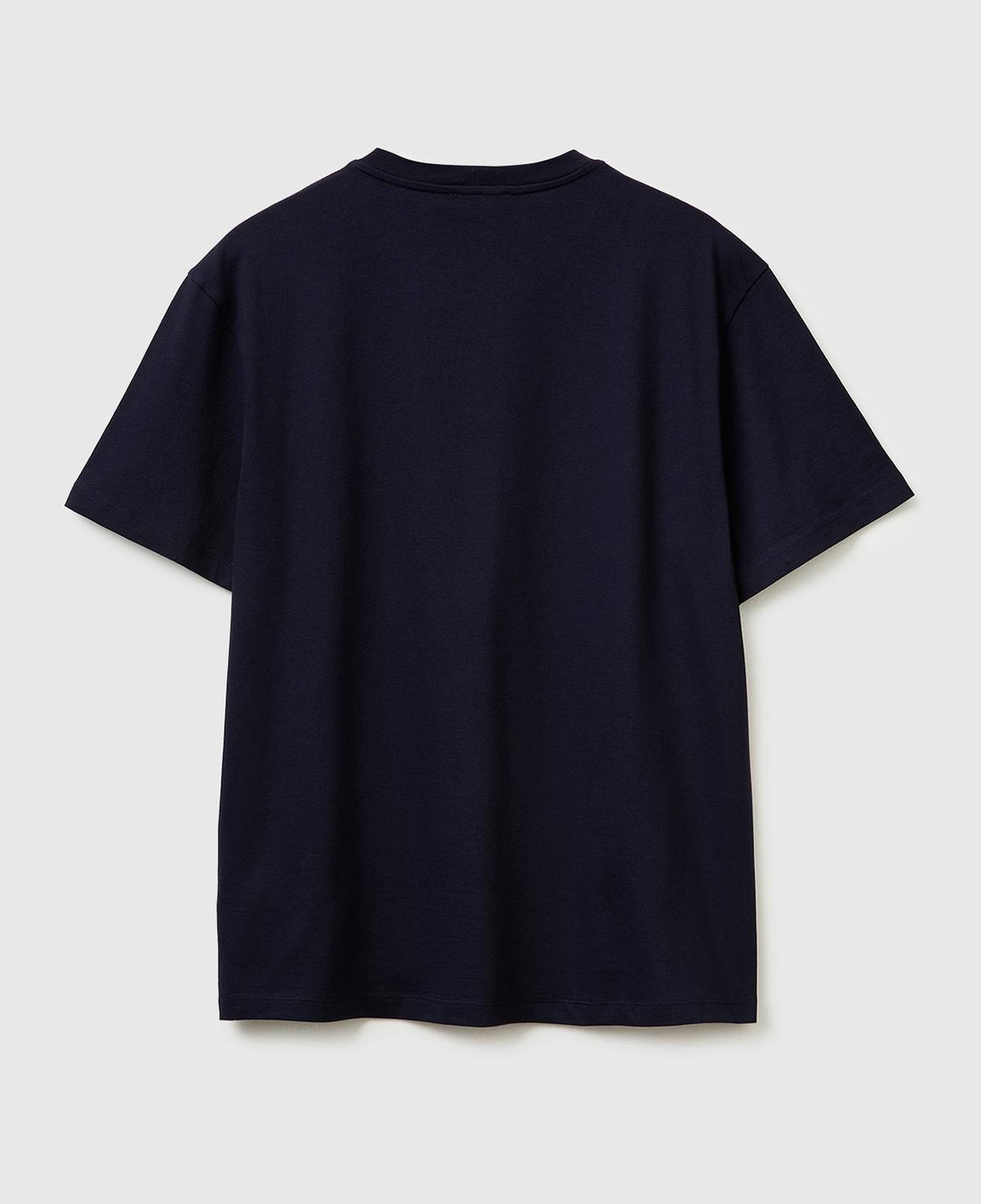Erkek Lacivert %100 Pamuk Logo Baskılı Regular Fit Bisiklet Yaka T-Shirt