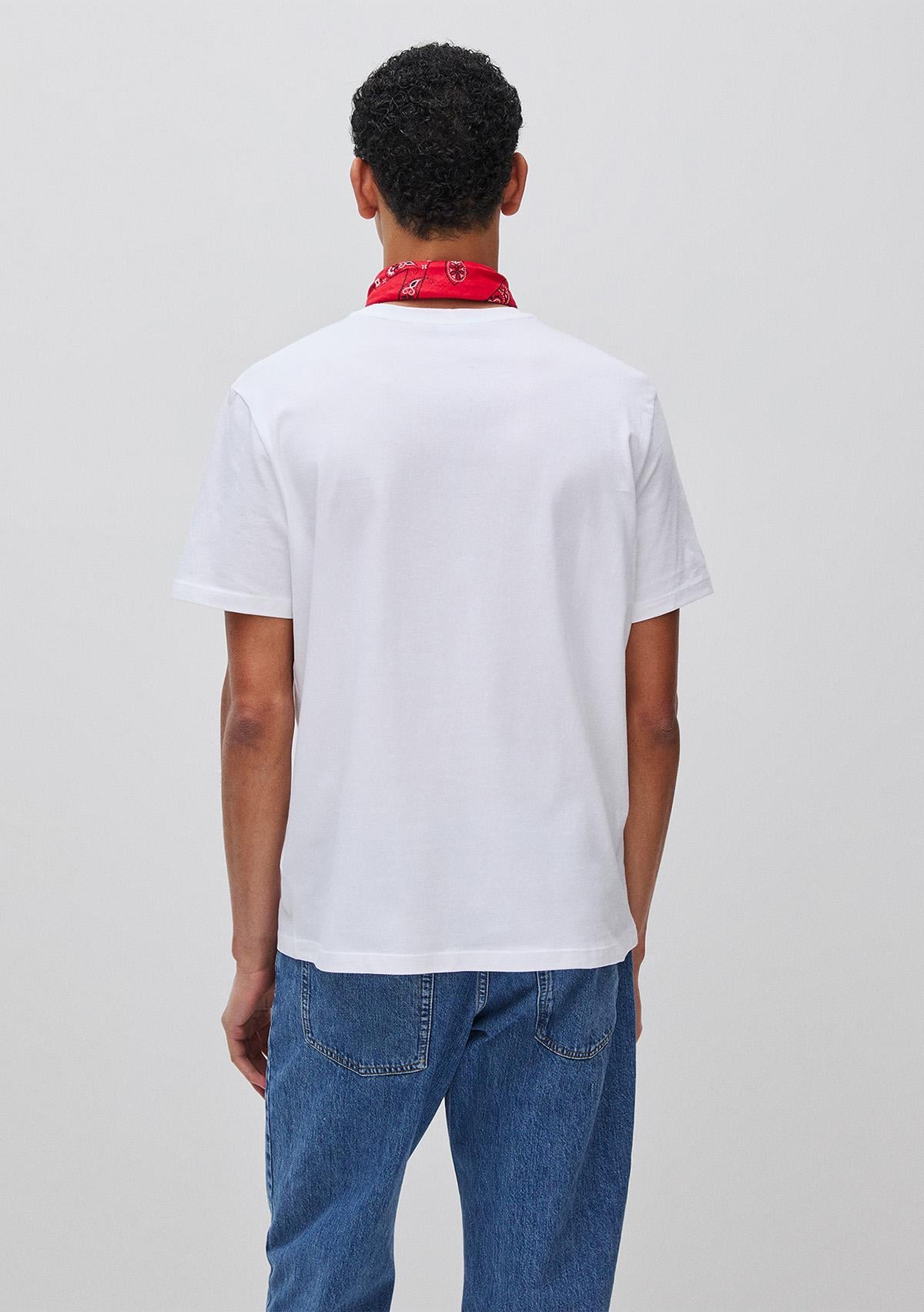 Erkek Beyaz Mix %100 Pamuk Logo Baskılı Regular Fit Bisiklet Yaka T-Shirt