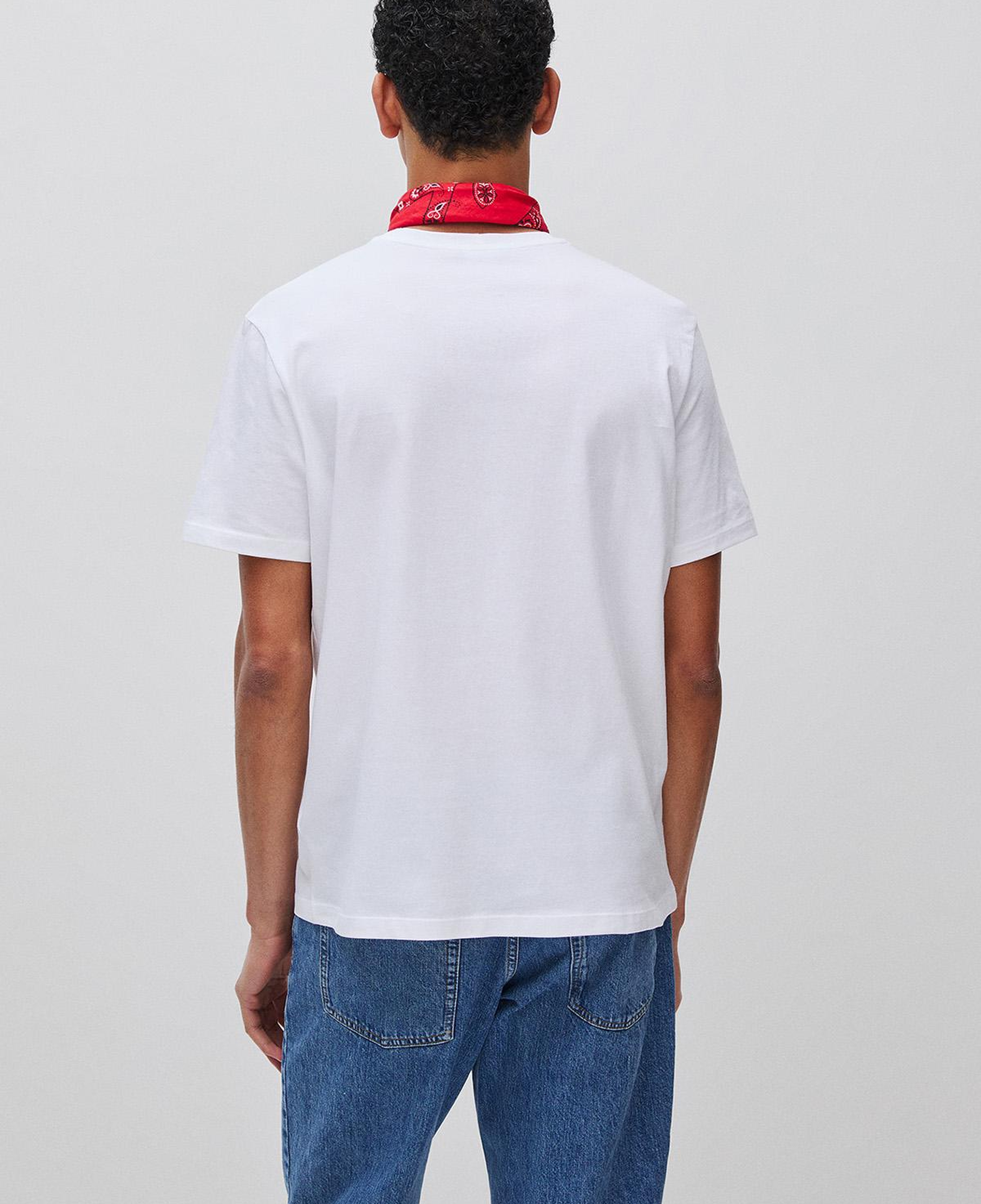 Erkek Beyaz Mix  %100 Pamuk Logo Baskılı Regular Fit Bisiklet Yaka T-Shirt