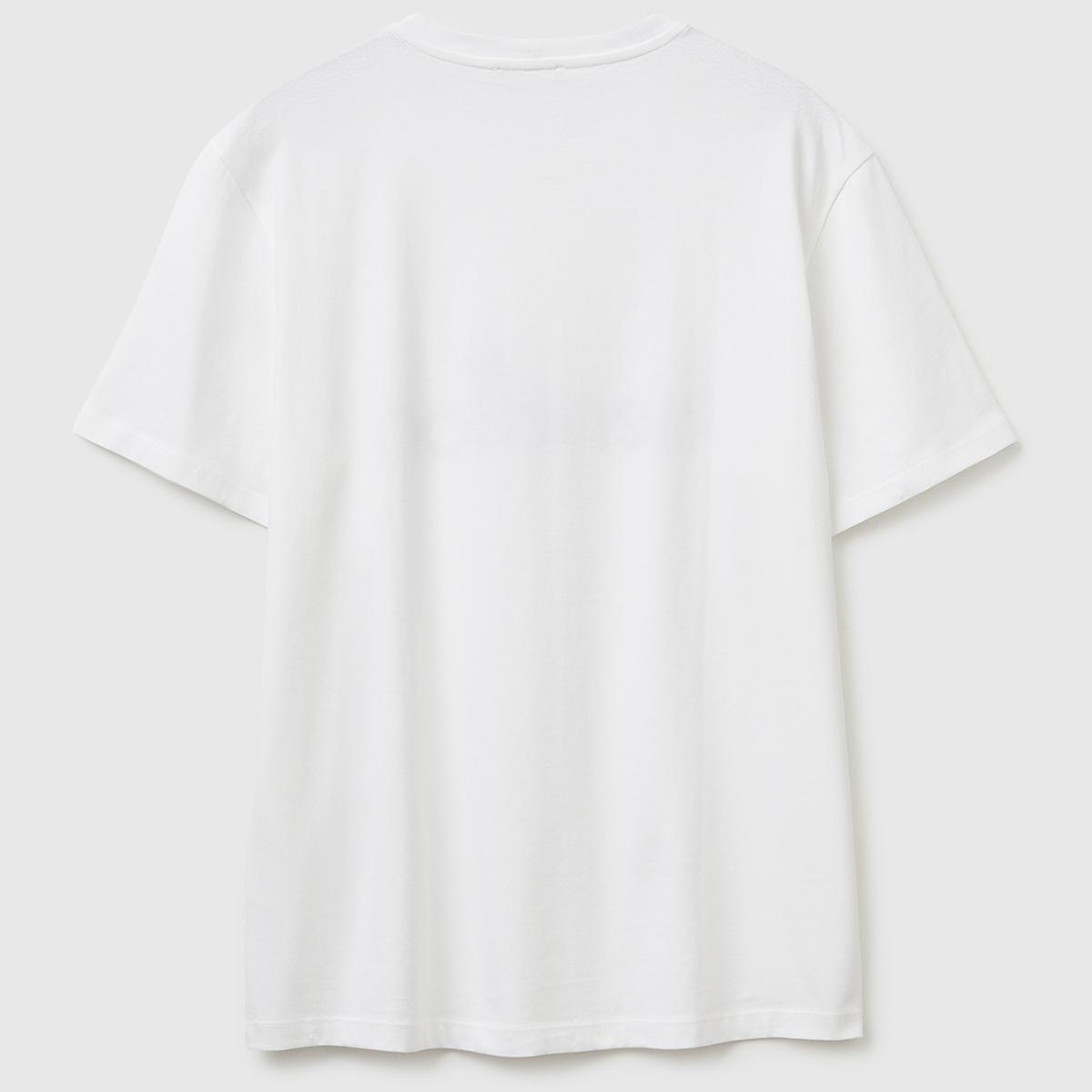 Erkek Beyaz  %100 Pamuk Logo Baskılı Regular Fit Bisiklet Yaka T-Shirt