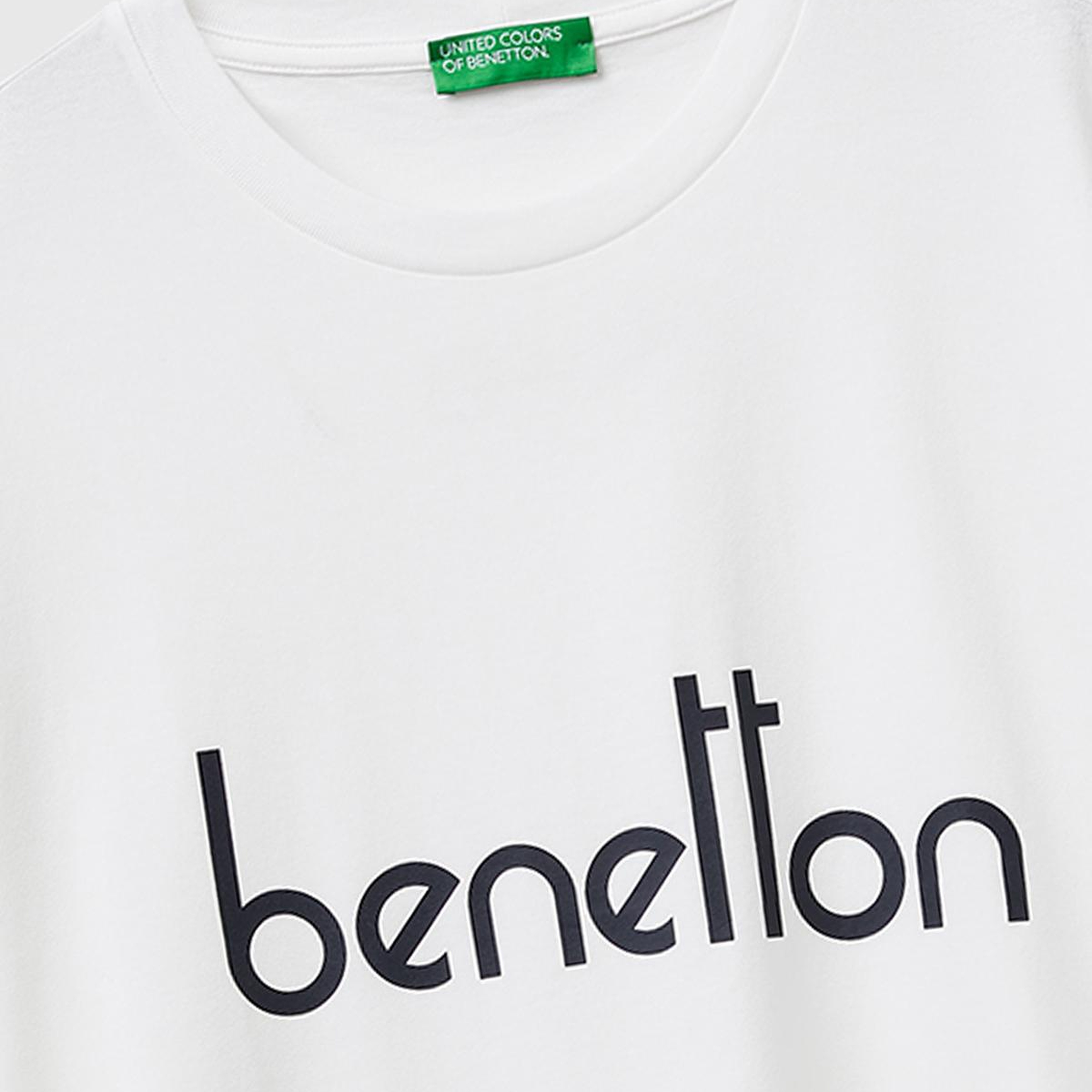 Erkek Beyaz  %100 Pamuk Logo Baskılı Regular Fit Bisiklet Yaka T-Shirt