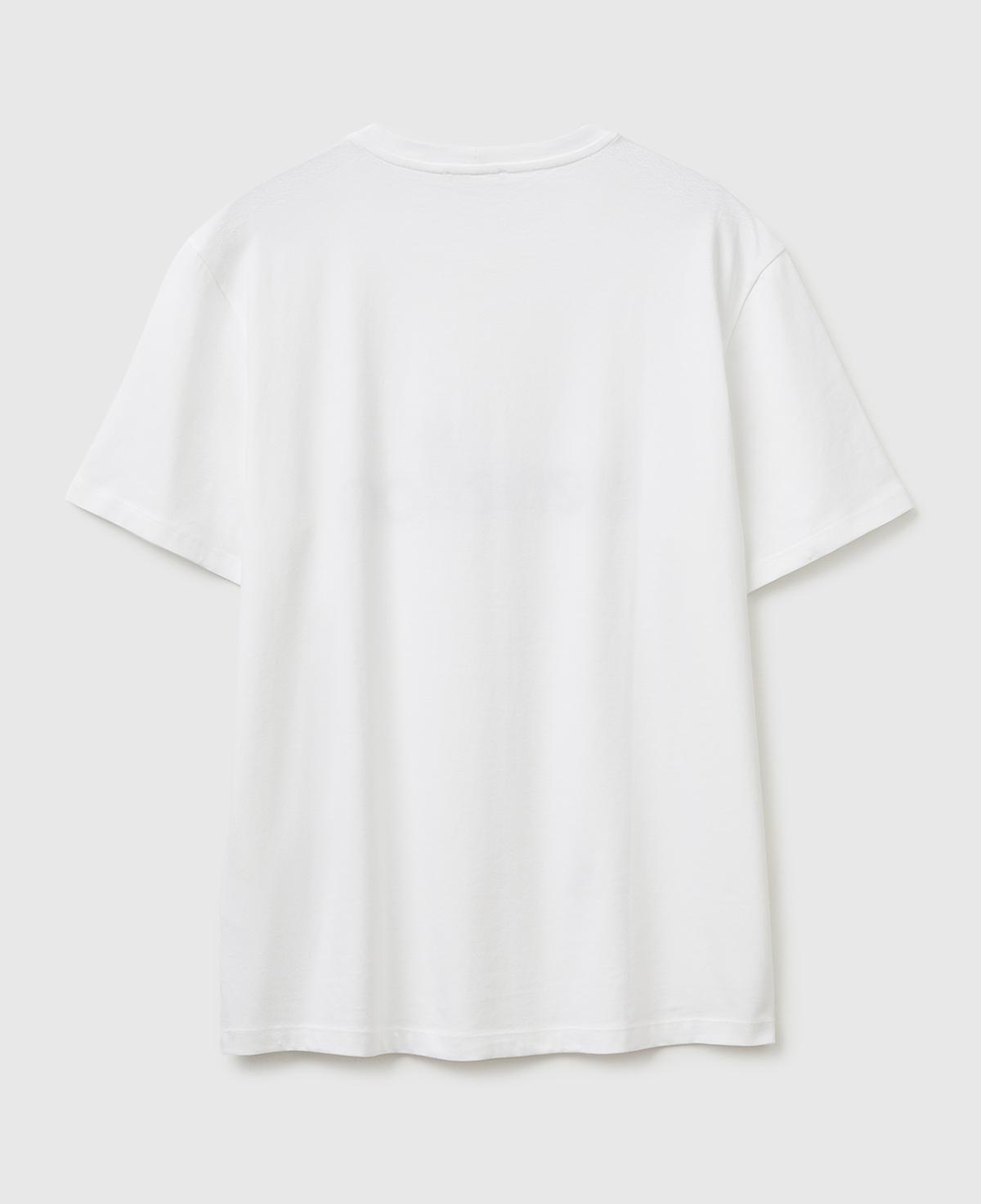 Erkek Beyaz %100 Pamuk Logo Baskılı Regular Fit Bisiklet Yaka T-Shirt