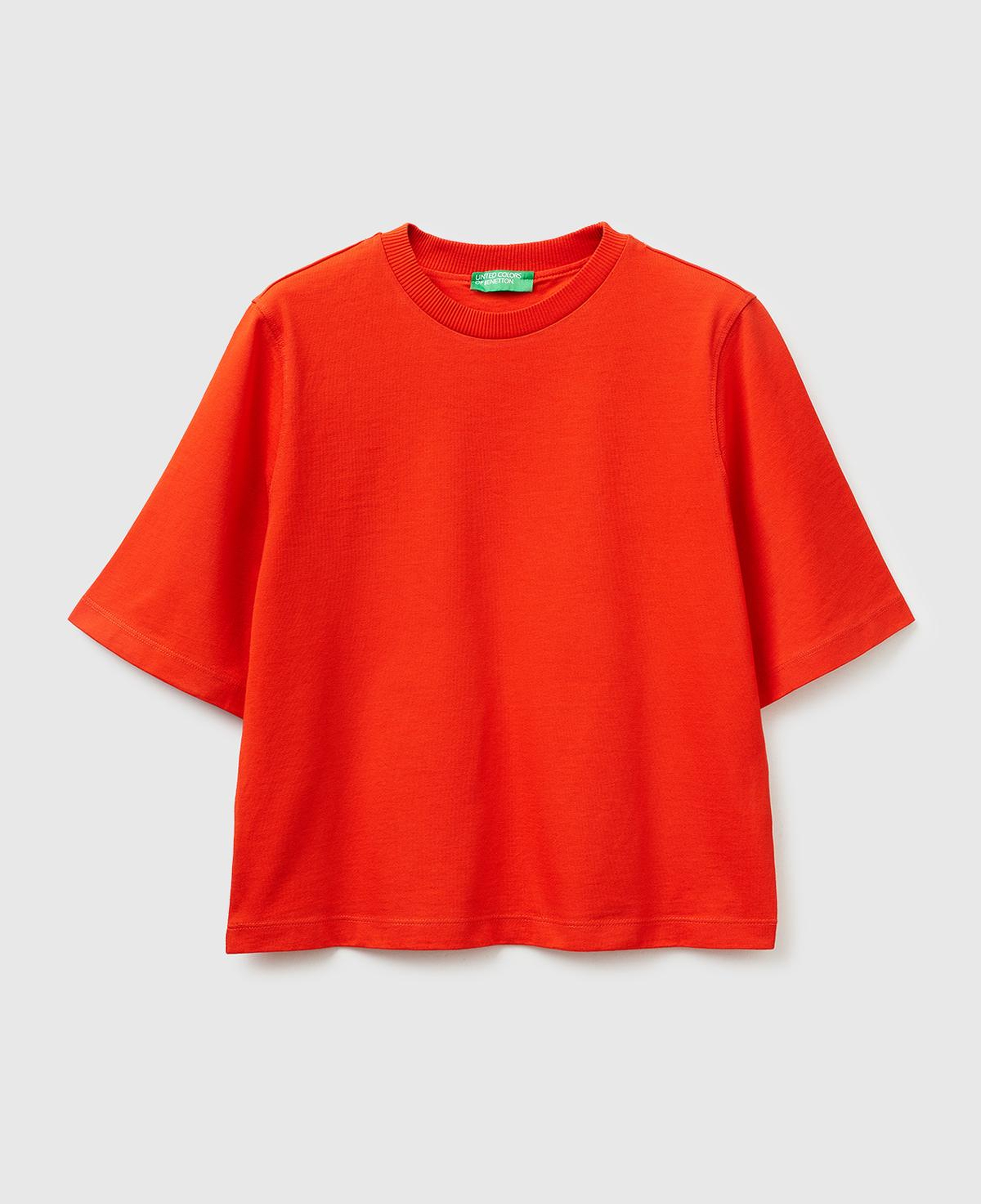Kadın Kırmızı %100 Koton Boxy Fit T-Shirt