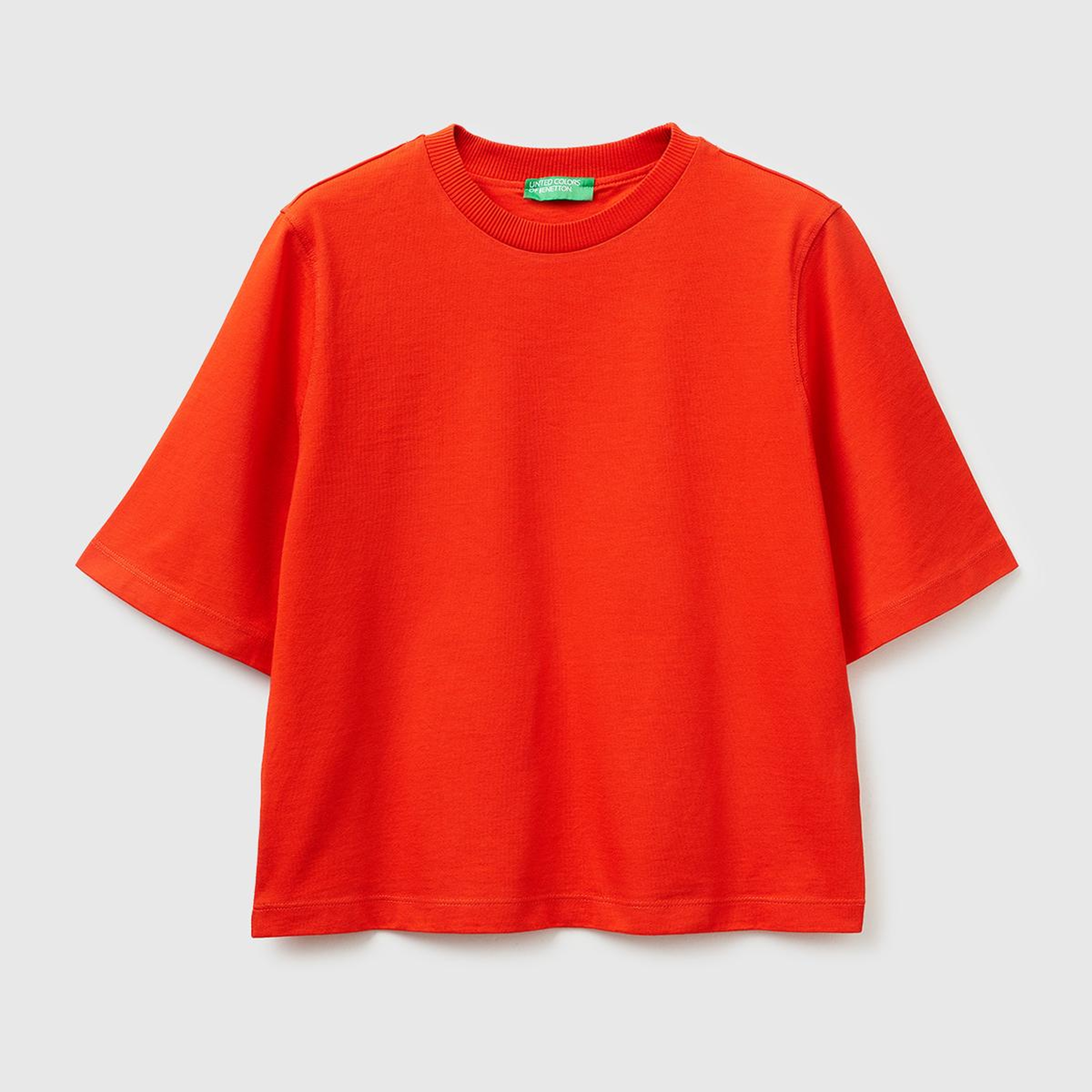 Kadın Kırmızı %100 Koton Boxy Fit T-Shirt