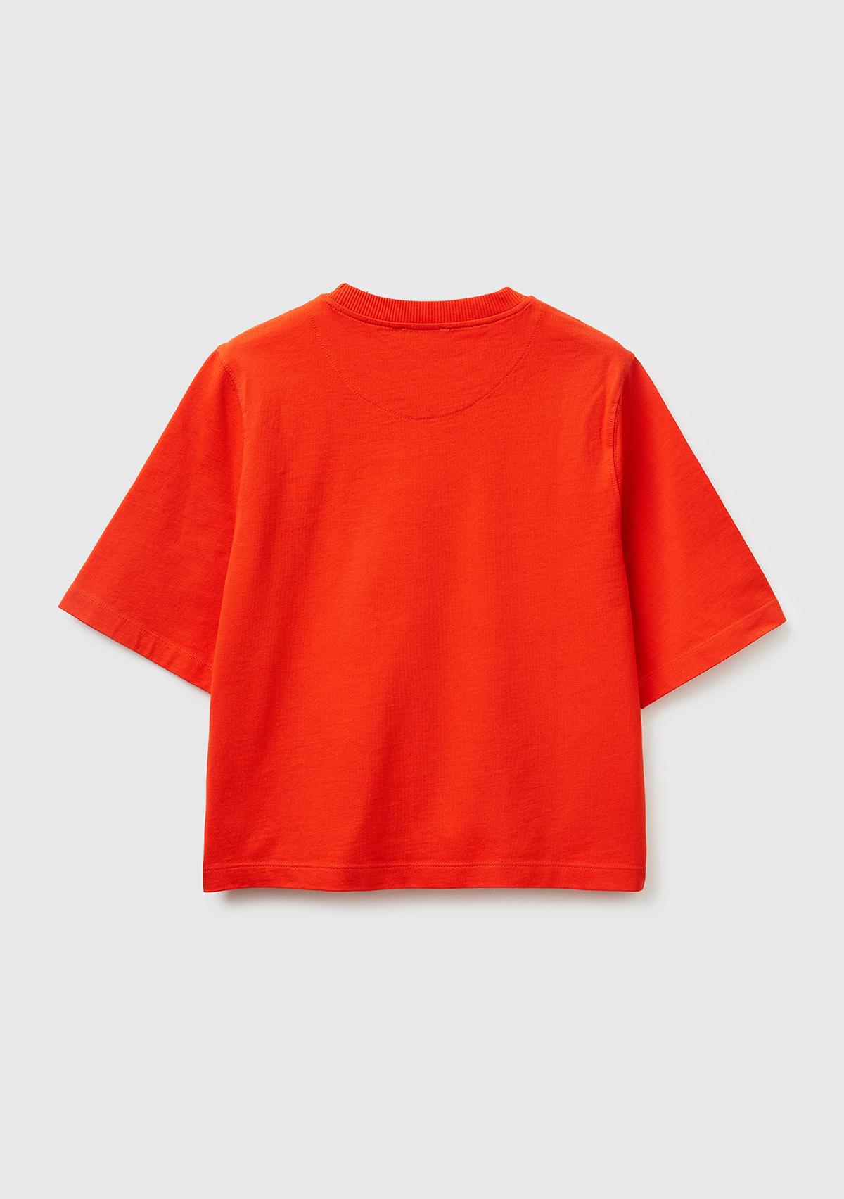 Kadın Kırmızı %100 Koton Boxy Fit T-Shirt