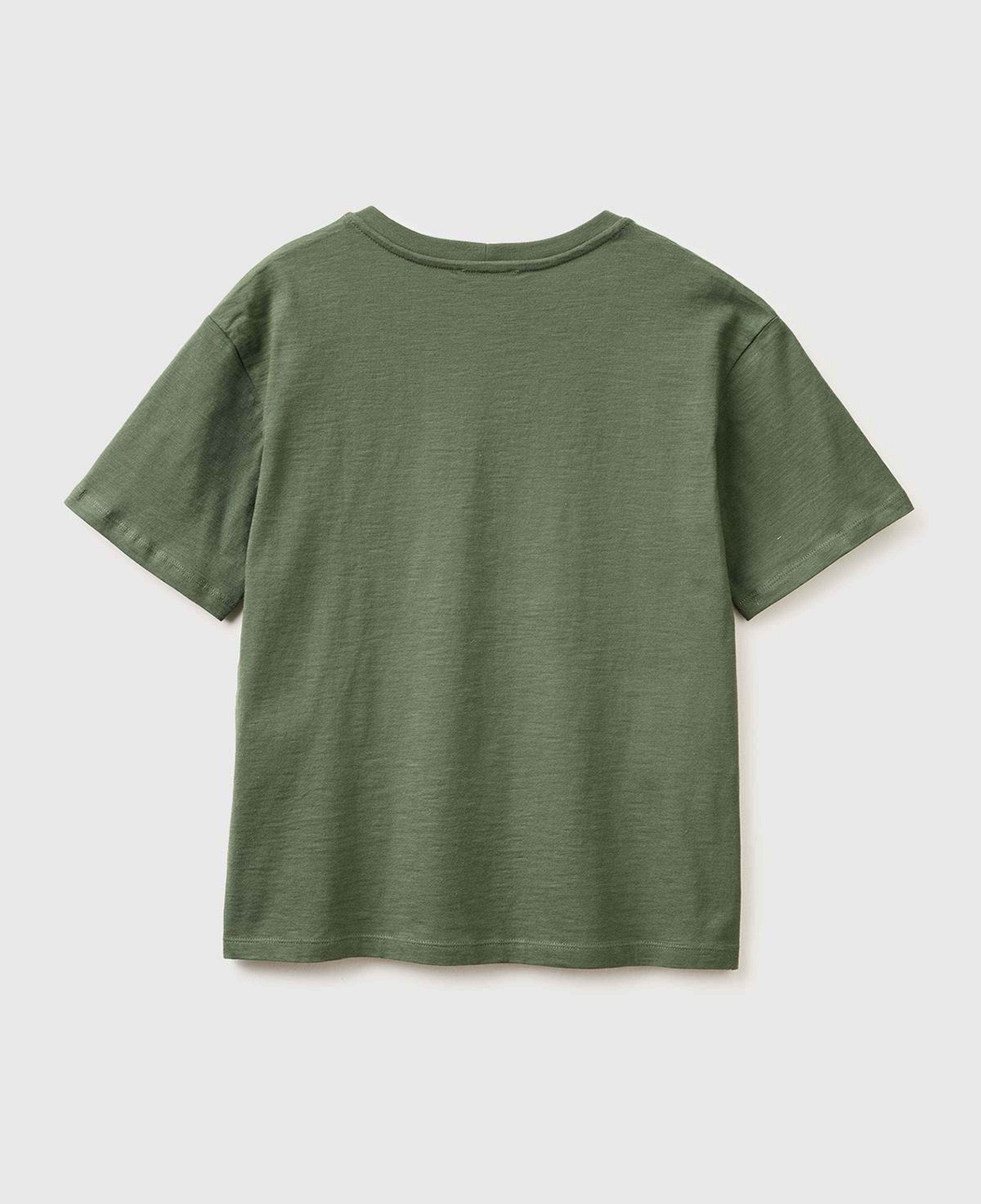 Kadın Haki %100 Pamuk Klasik V Yaka T-Shirt