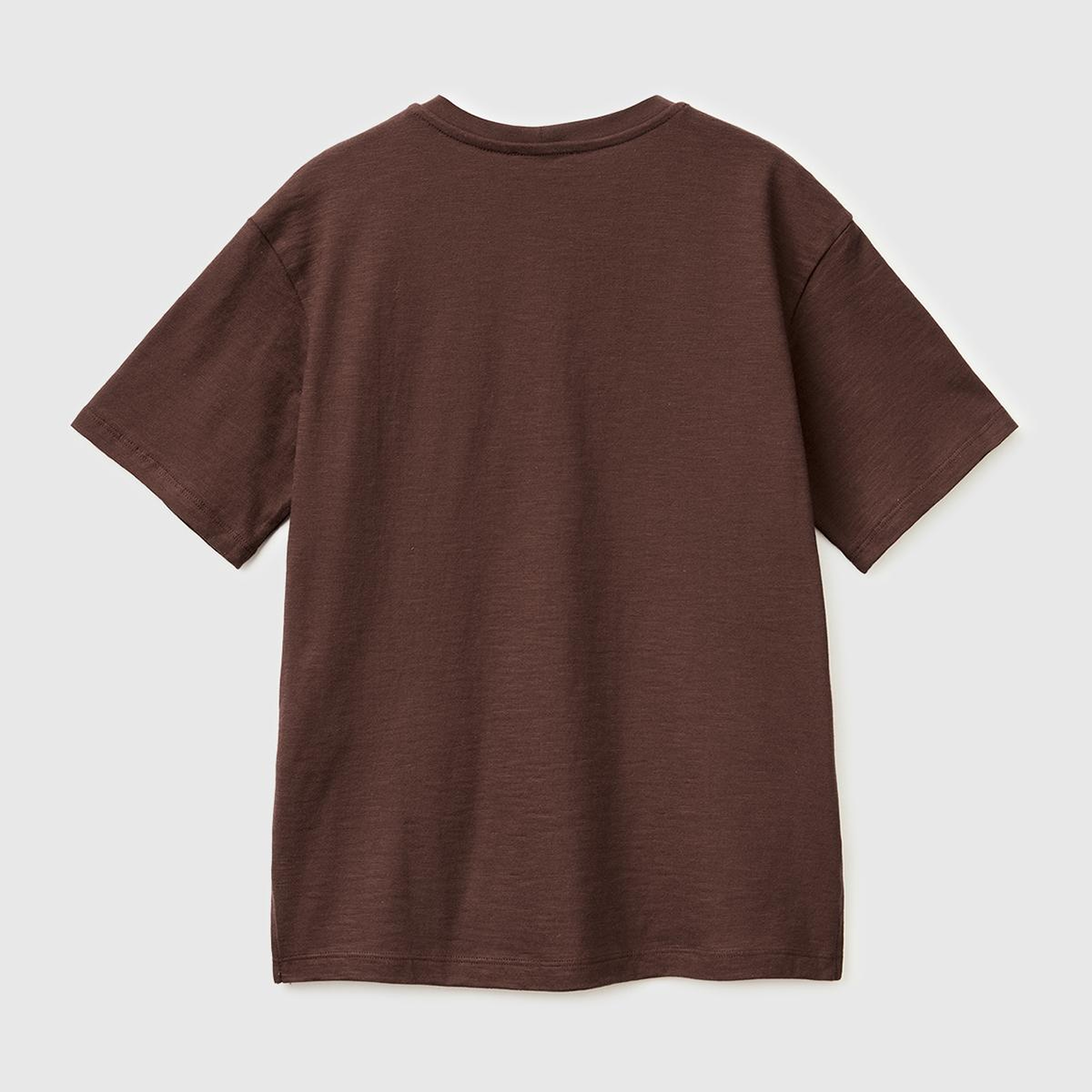 Kadın Kahverengi %100 Pamuk Klasik V Yaka T-Shirt