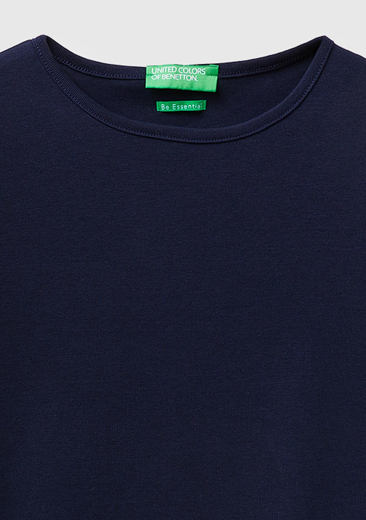 Kadın Lacivert %100 Pamuk Bisiklet Yaka T-Shirt