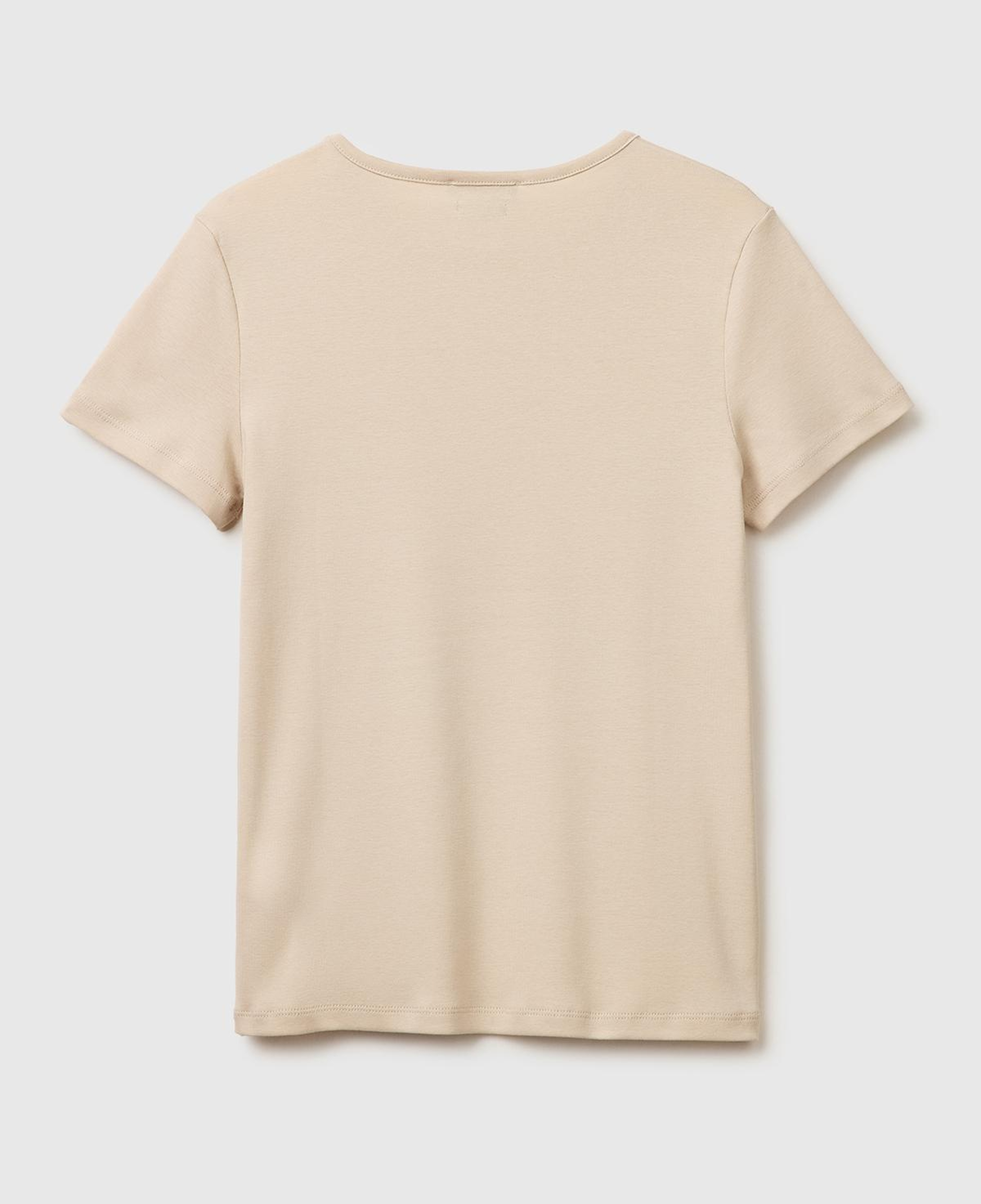 Kadın Taş %100 Pamuk Bisiklet Yaka T-Shirt