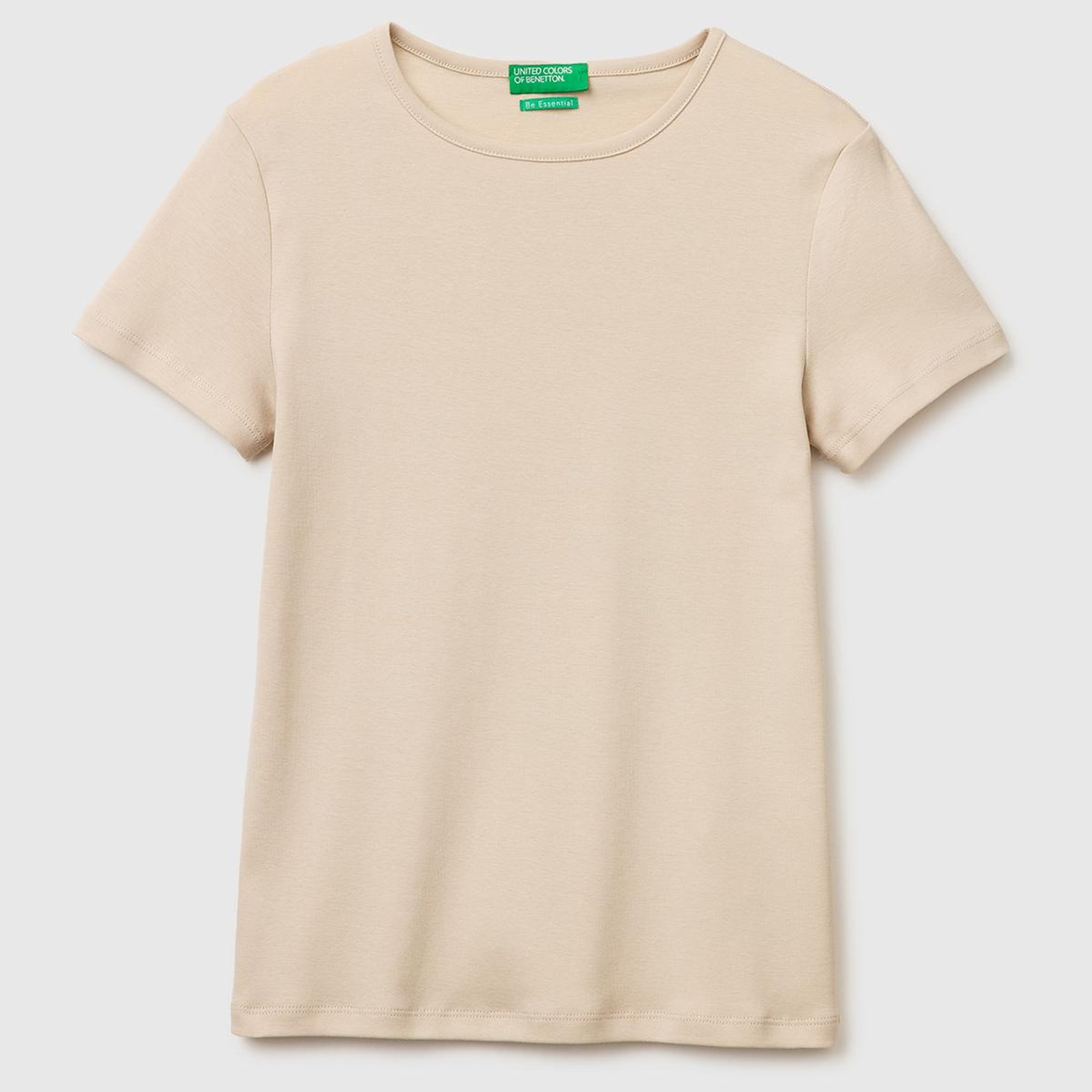 Kadın Taş %100 Pamuk Bisiklet Yaka T-Shirt