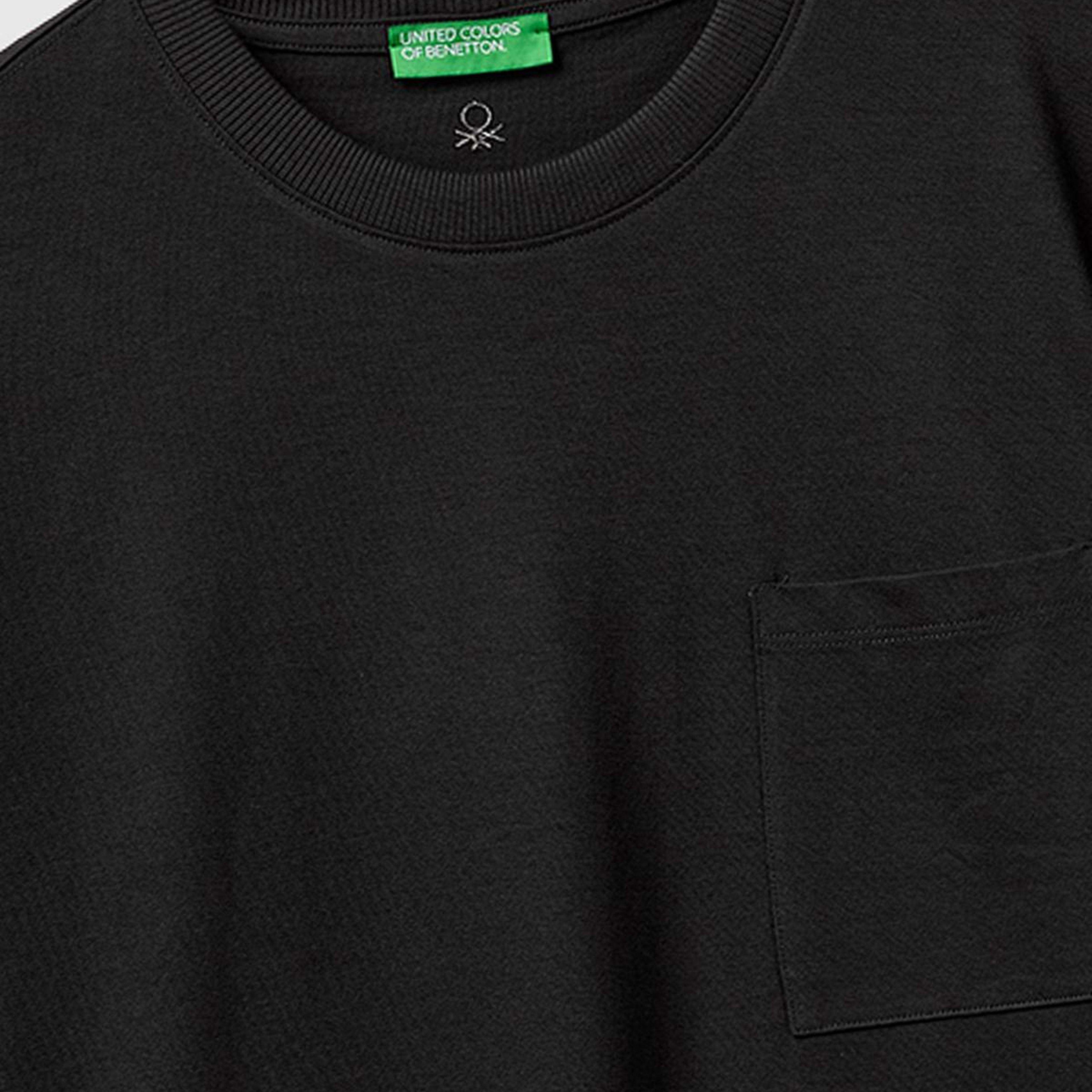 Erkek Siyah  %100 Pamuk Cepli Arkası Logo Nakışlı Bisiklet Yaka T-Shirt