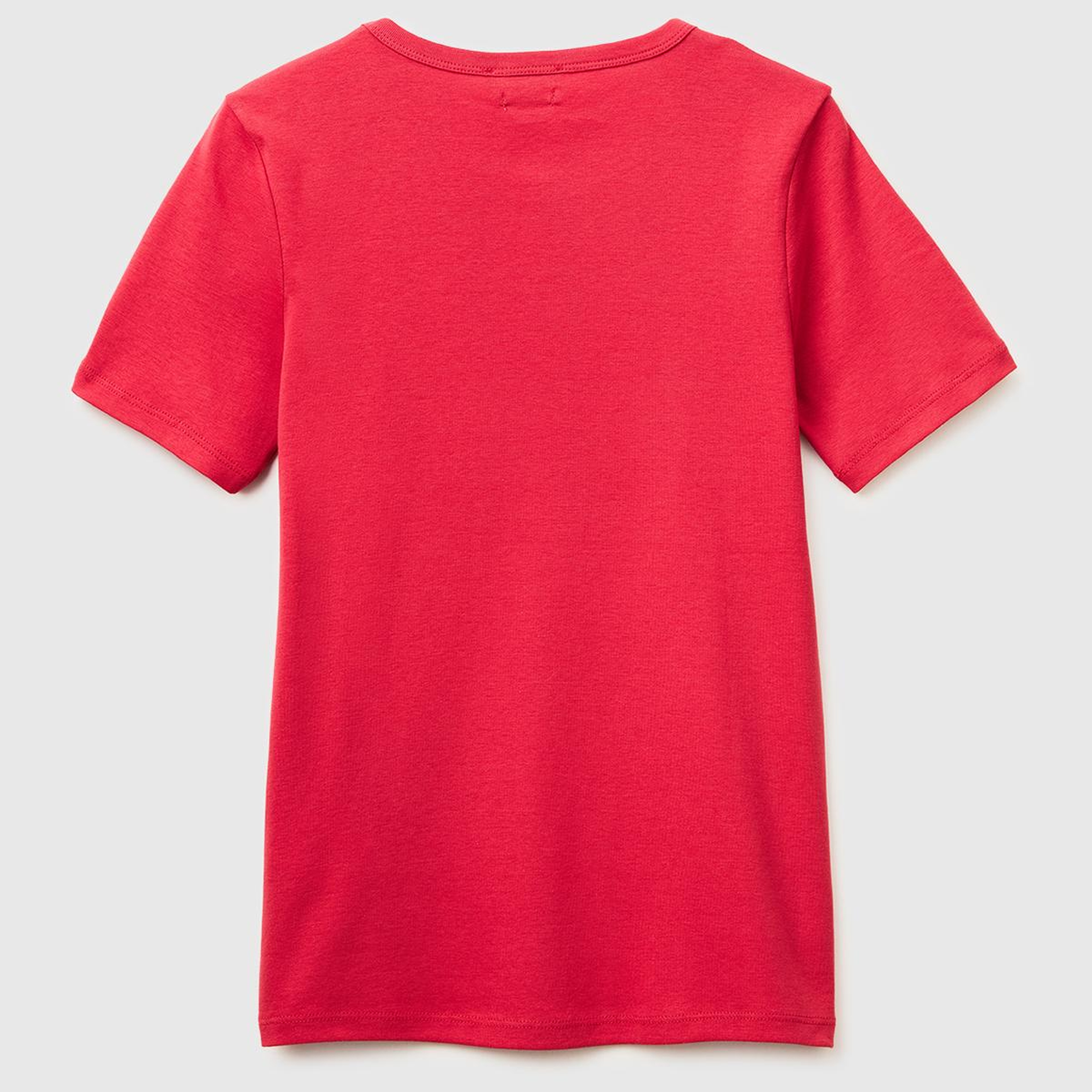 Kadın Kırmızı %100 Pamuk Logo Baskılı Bisiklet Yaka T-Shirt