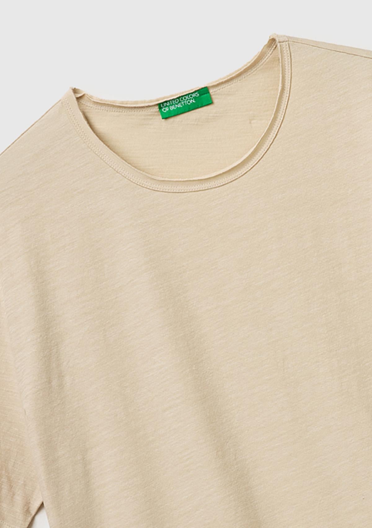 Erkek Taş %100 Pamuk Regular Fit Bisiklet Yaka T-Shirt