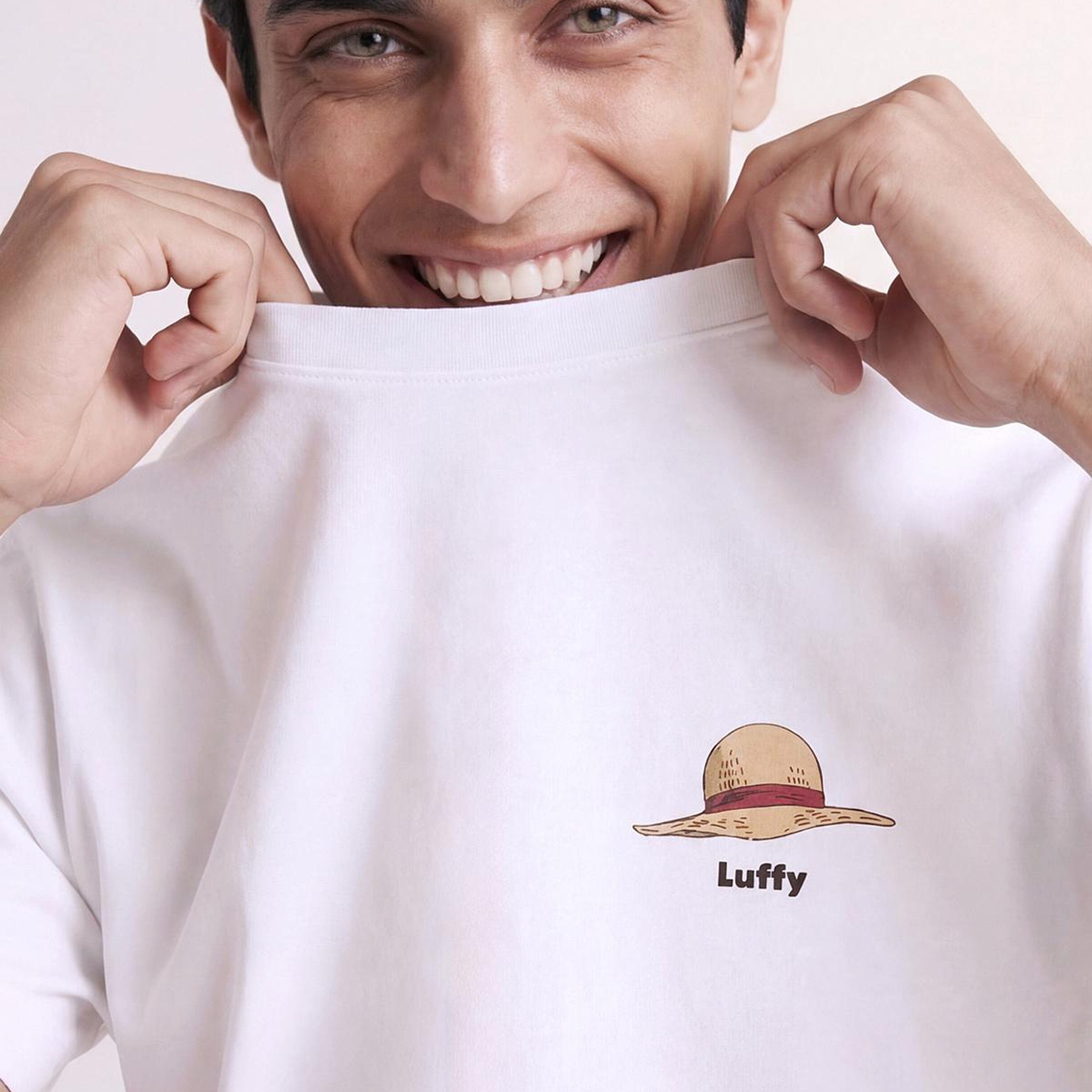 Erkek Beyaz  %100 Pamuk Grafik Baskılı Logo Etiketli Bisiklet Yaka T-Shirt