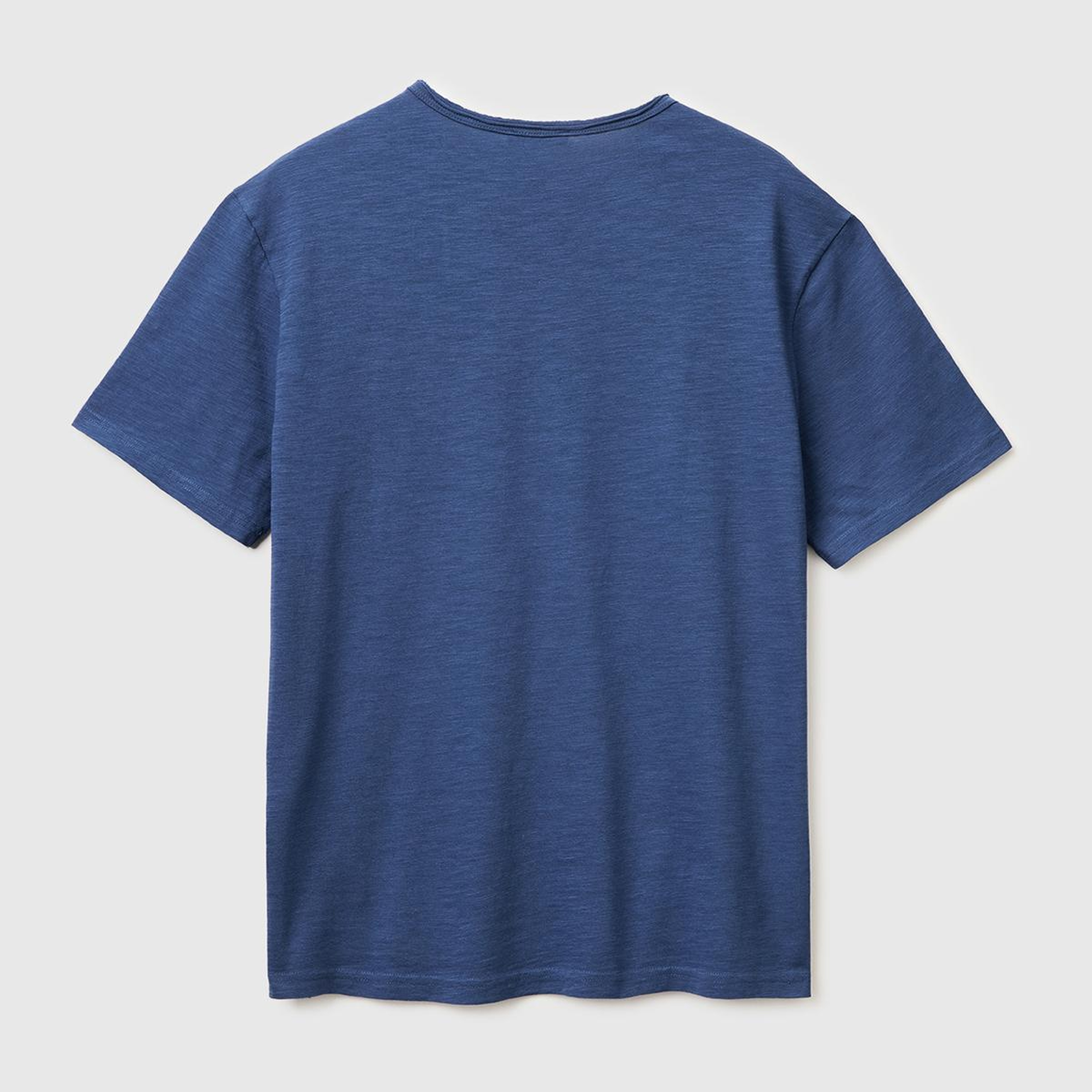 Erkek İndigo  %100 Pamuk Regular Fit Bisiklet Yaka T-Shirt