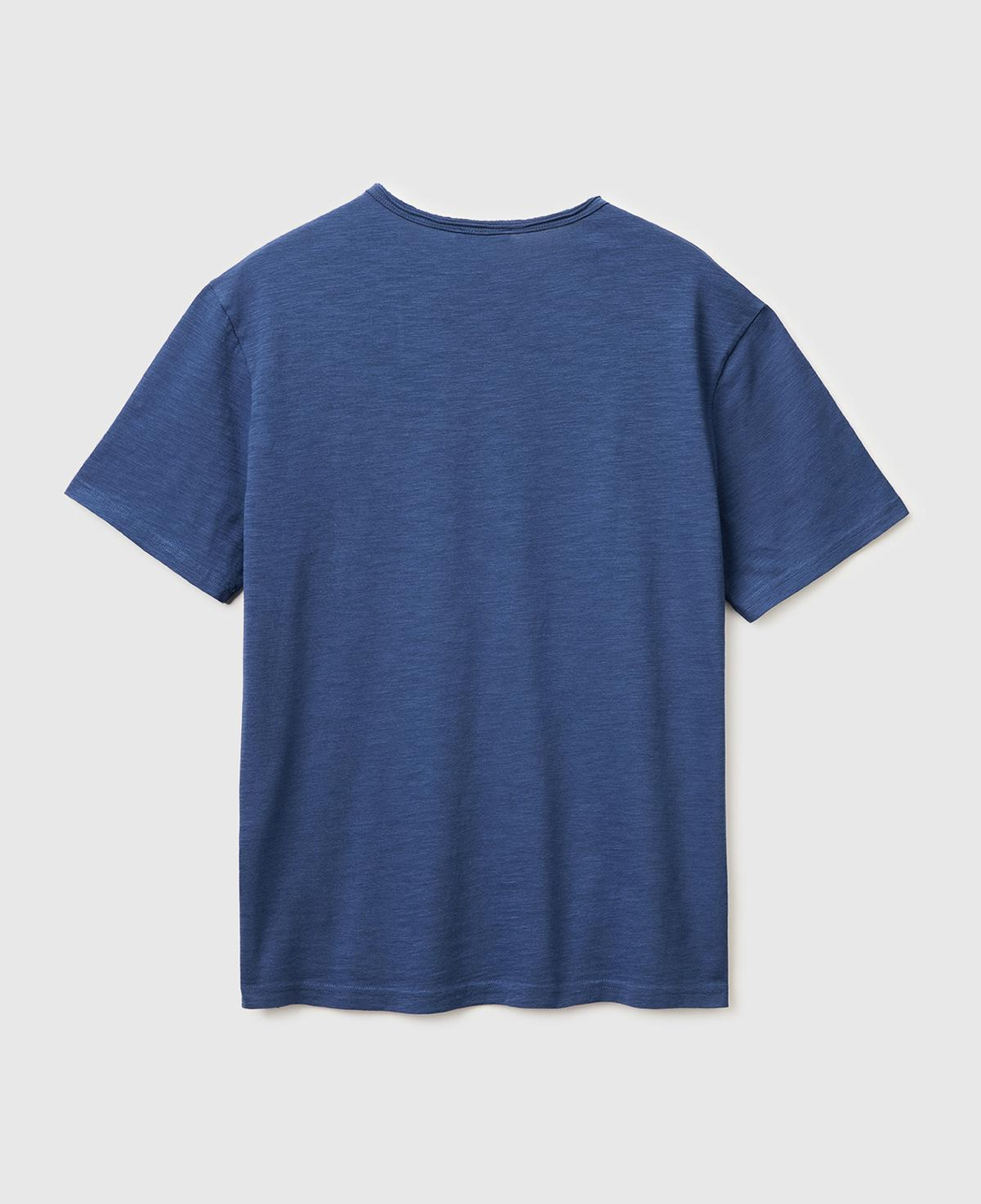 Erkek İndigo  %100 Pamuk Regular Fit Bisiklet Yaka T-Shirt