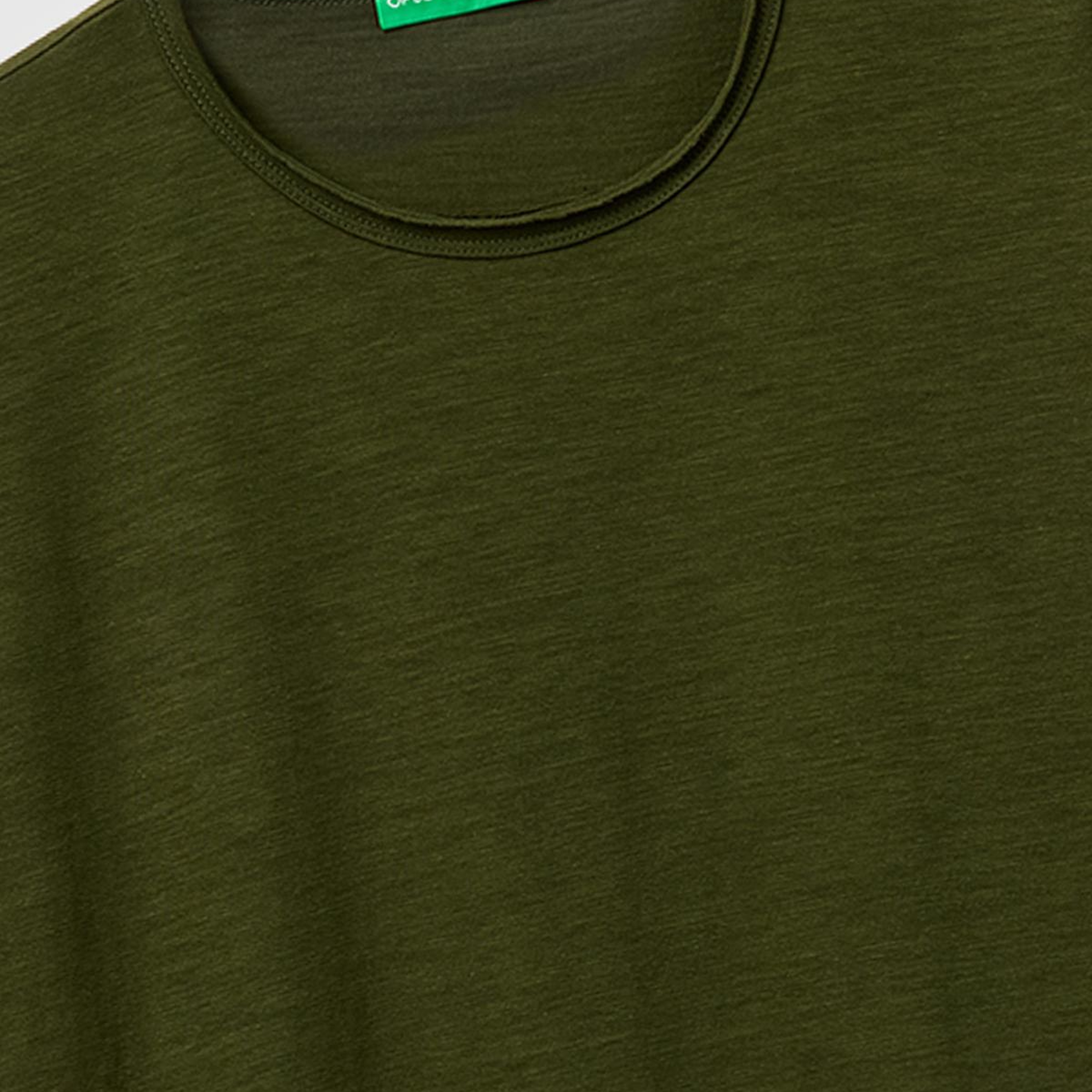 Erkek Koyu Yeşil %100 Pamuk Regular Fit Bisiklet Yaka T-Shirt