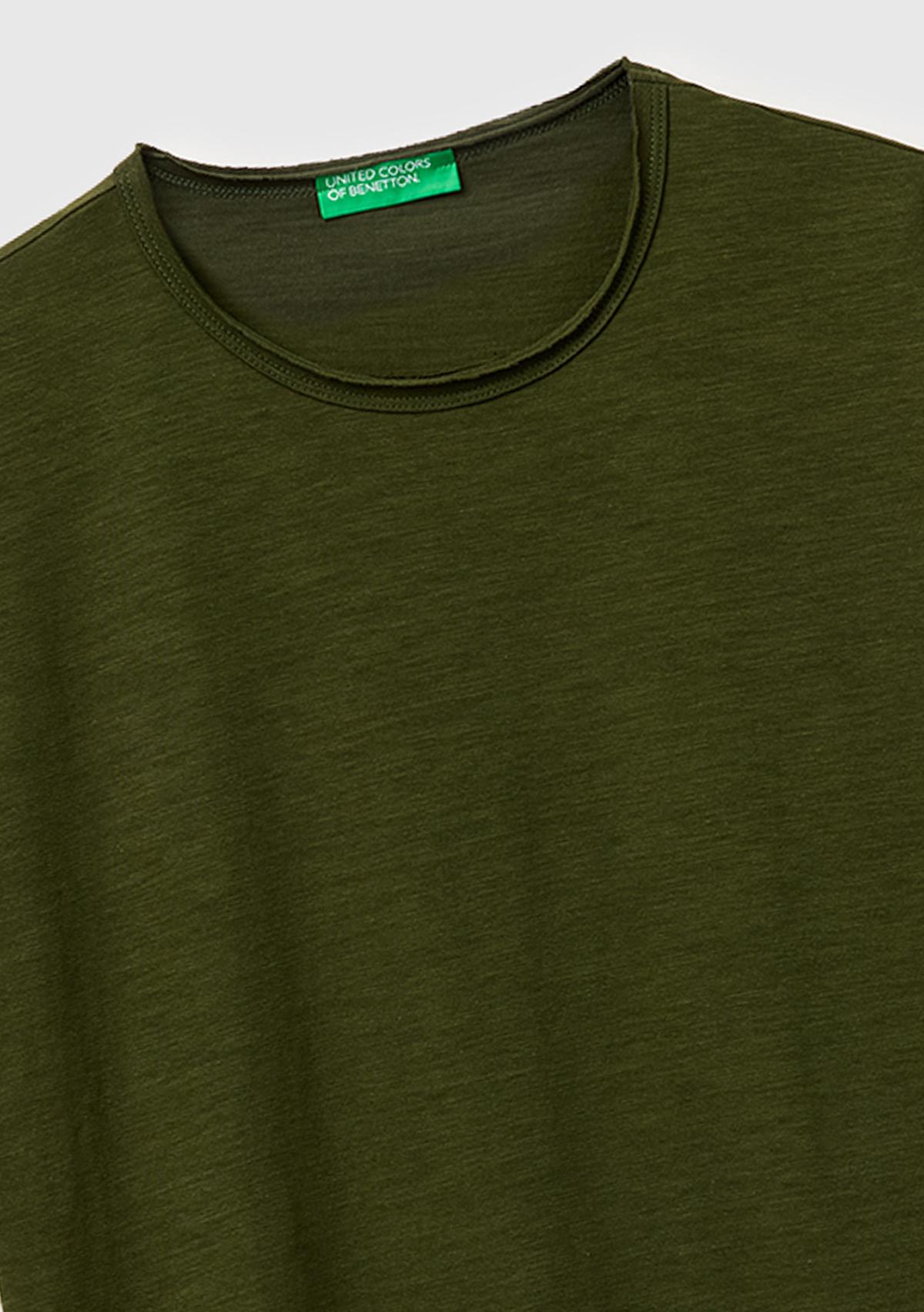 Erkek Koyu Yeşil  %100 Pamuk Regular Fit Bisiklet Yaka T-Shirt