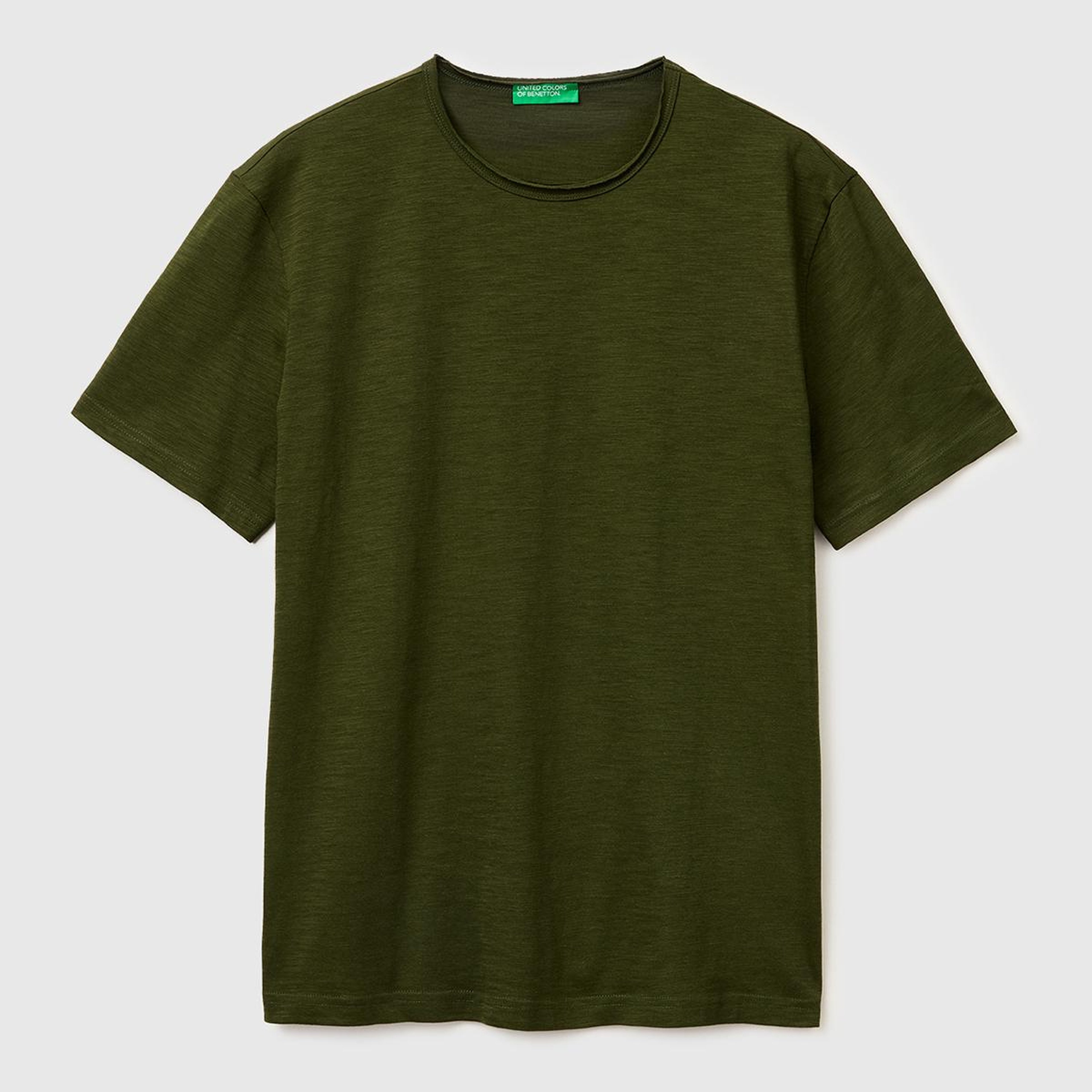 Erkek Koyu Yeşil  %100 Pamuk Regular Fit Bisiklet Yaka T-Shirt