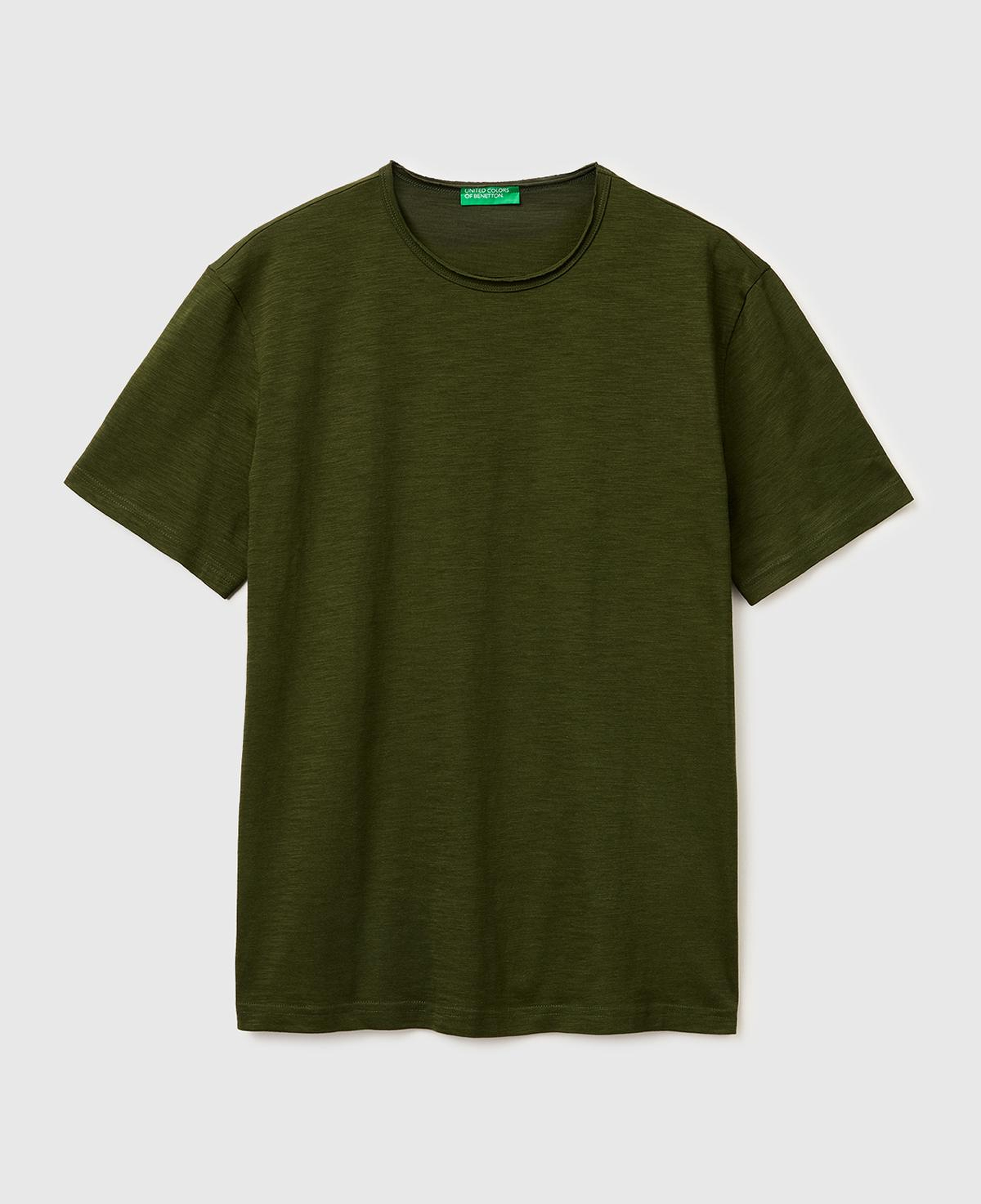 Erkek Koyu Yeşil %100 Pamuk Regular Fit Bisiklet Yaka T-Shirt
