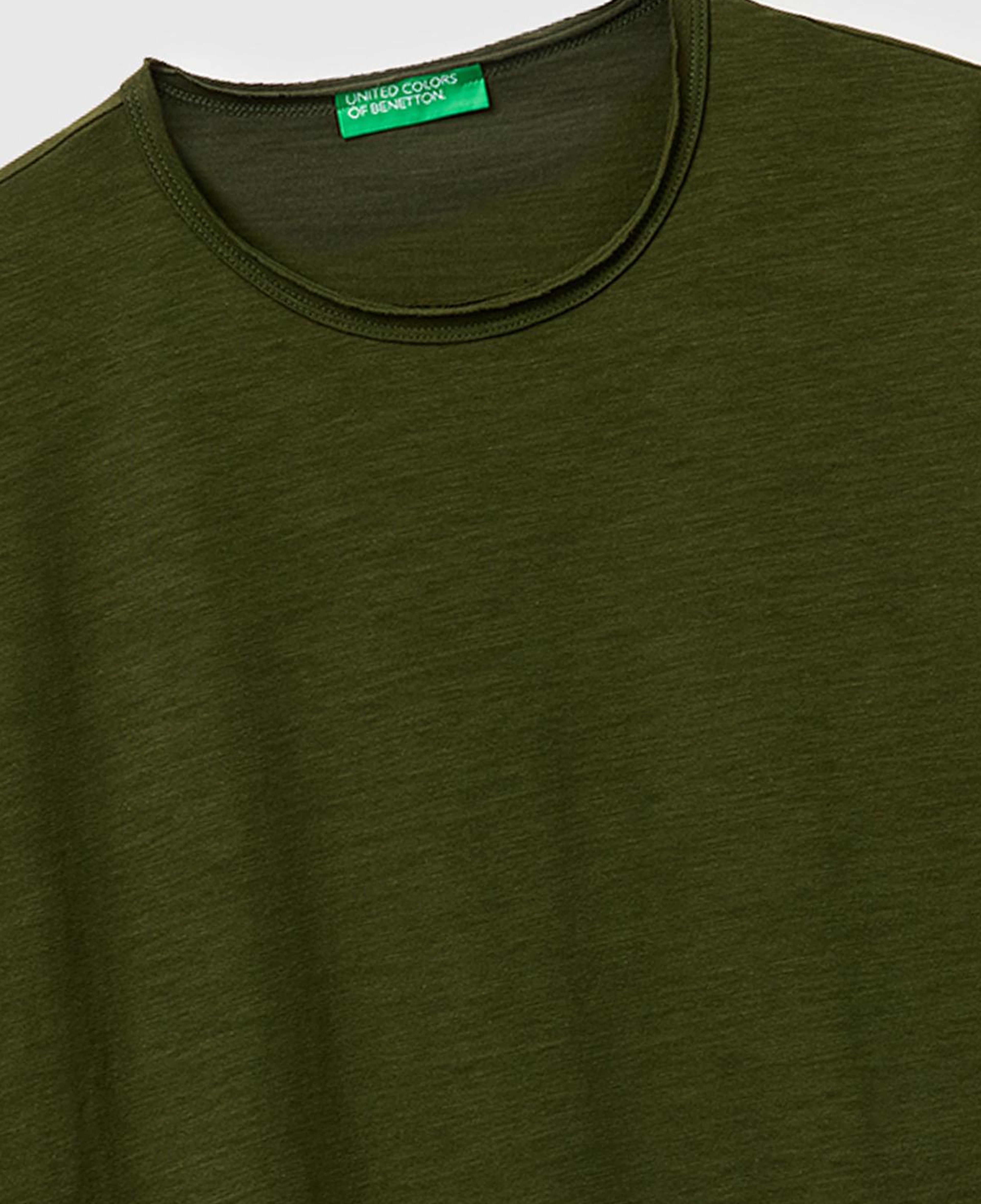 Erkek Koyu Yeşil %100 Pamuk Regular Fit Bisiklet Yaka T-Shirt
