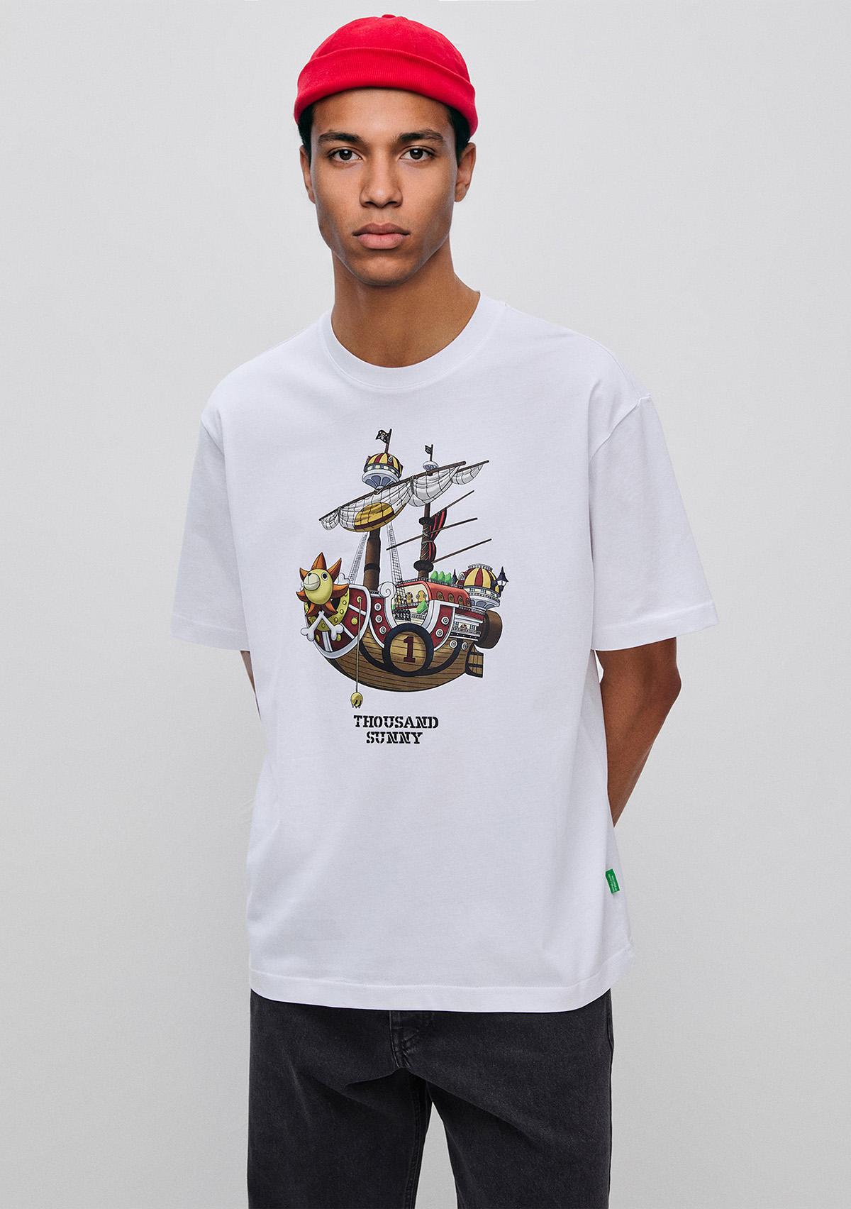 Erkek Beyaz Mix  %100 Pamuk Grafik Baskılı Logo Etiketli Bisiklet Yaka T-Shirt