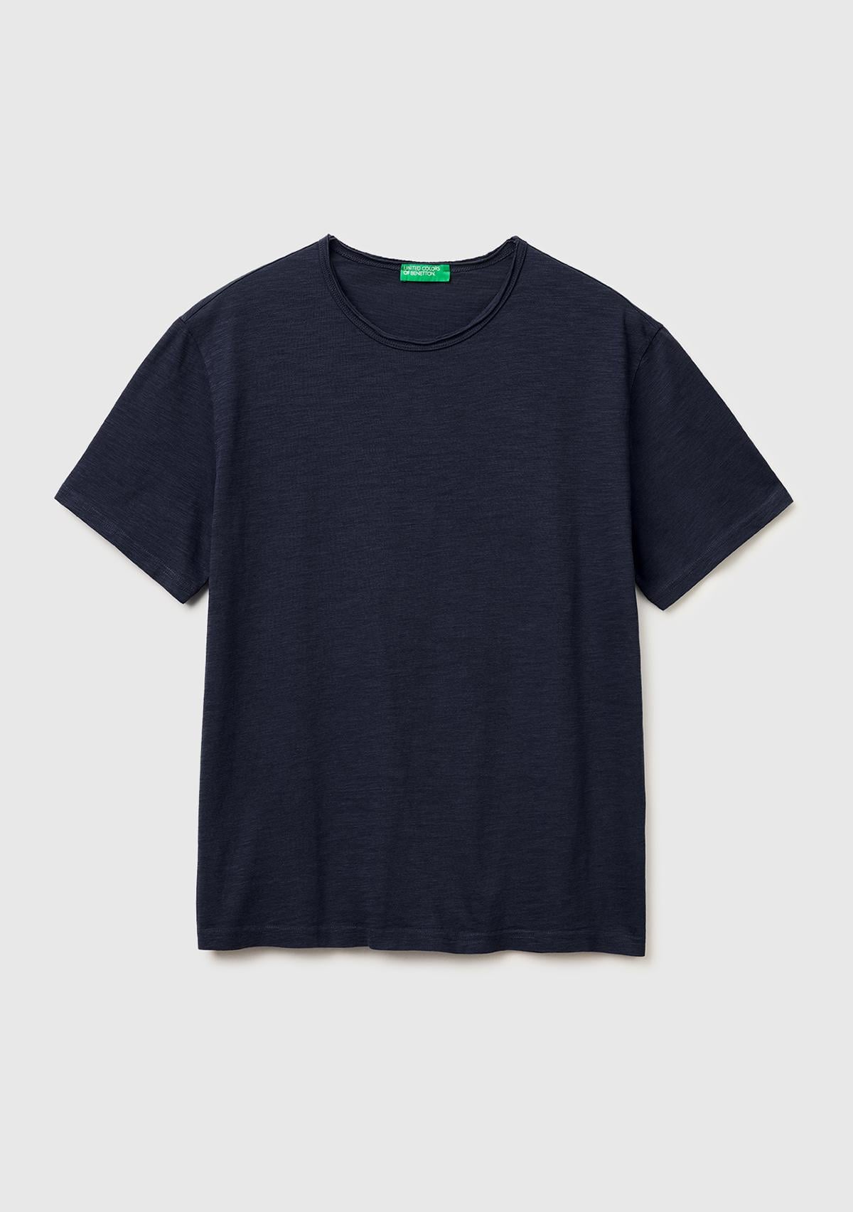 Erkek Lacivert %100 Pamuk Regular Fit Bisiklet Yaka T-Shirt