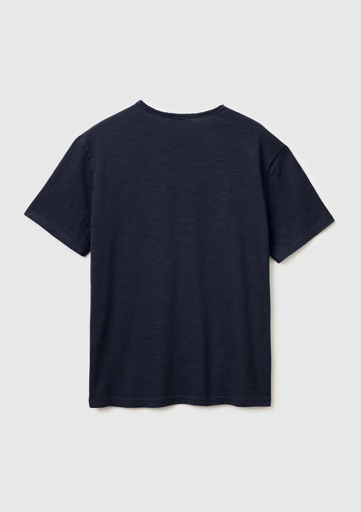 Erkek Lacivert %100 Pamuk Regular Fit Bisiklet Yaka T-Shirt