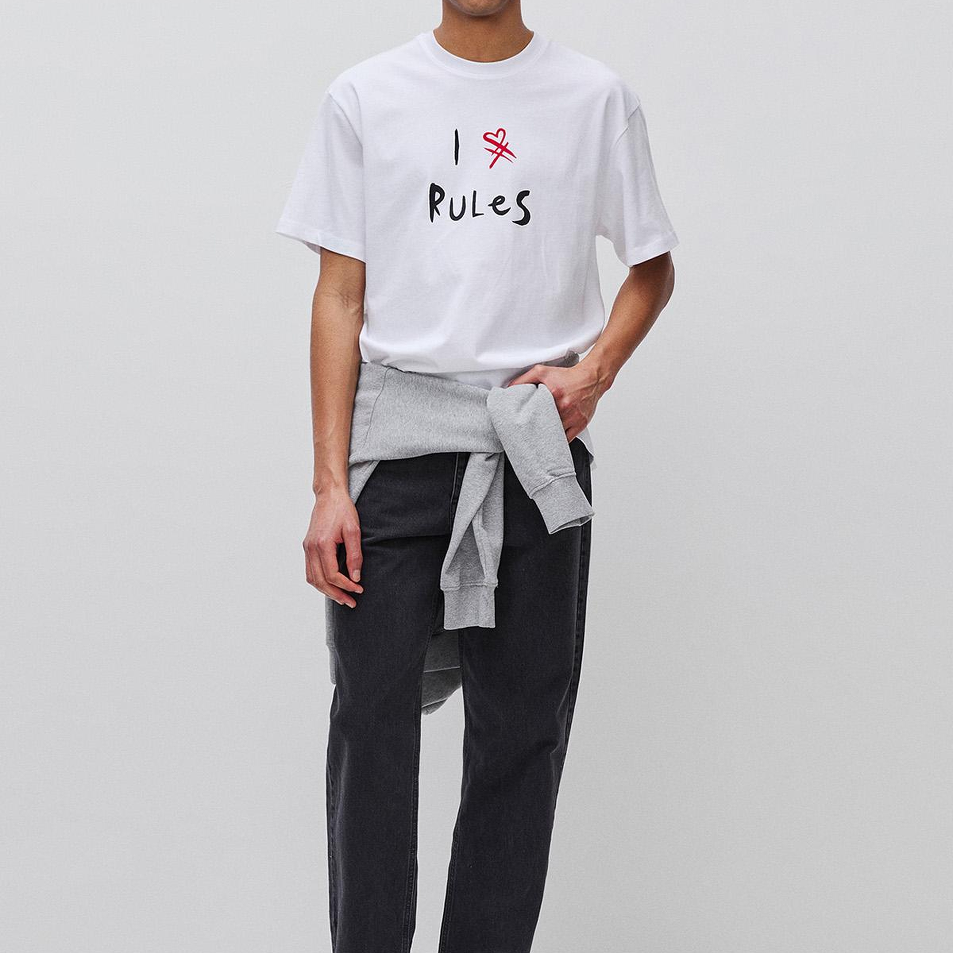 Erkek Beyaz  %100 Pamuk Grafik Baskılı Bisiklet Yaka T-Shirt