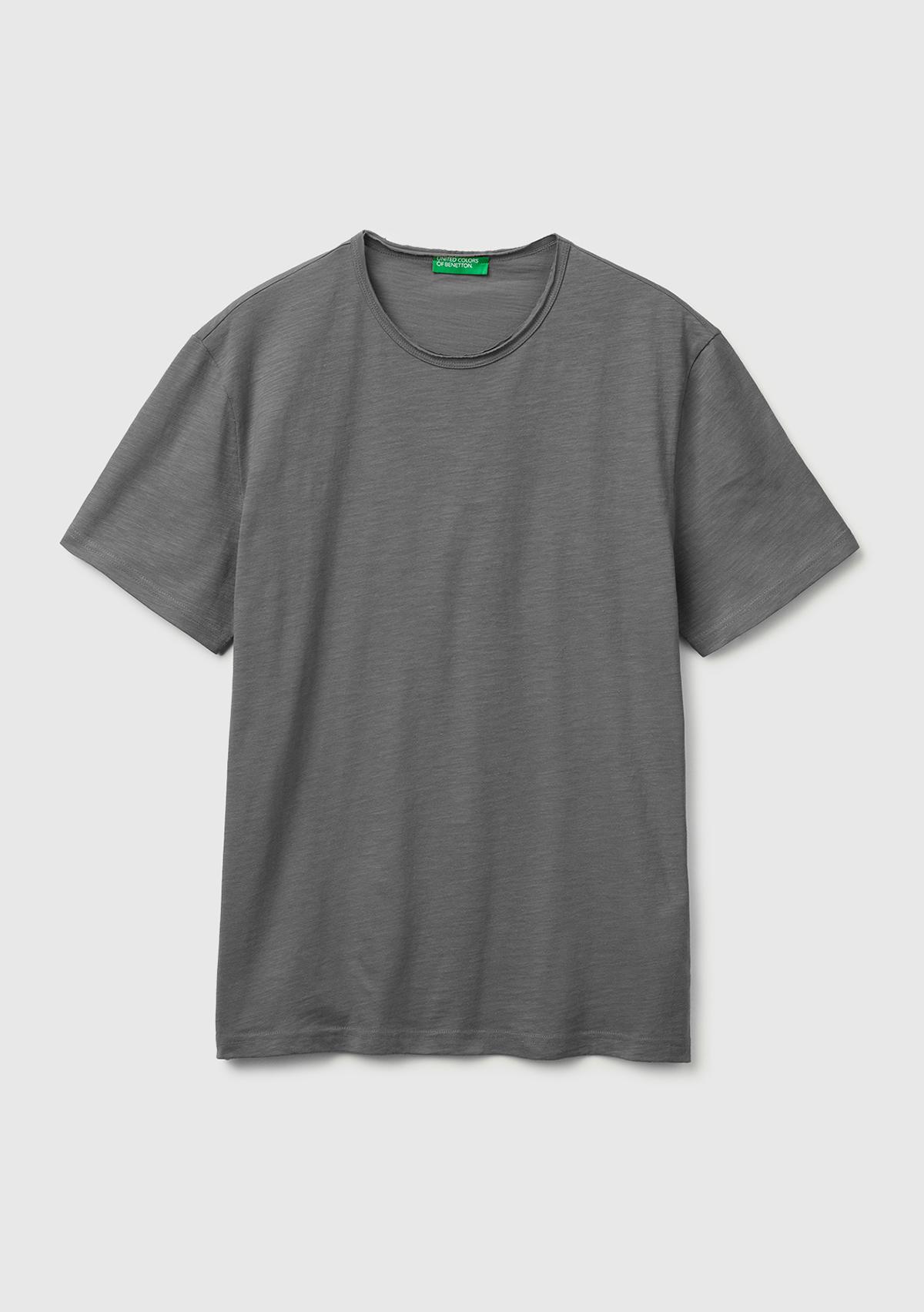 Erkek Antrasit  %100 Pamuk Regular Fit Bisiklet Yaka T-Shirt