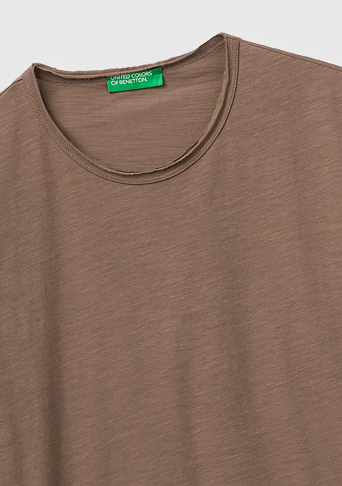 Erkek Kahverengi  %100 Pamuk Regular Fit Bisiklet Yaka T-Shirt