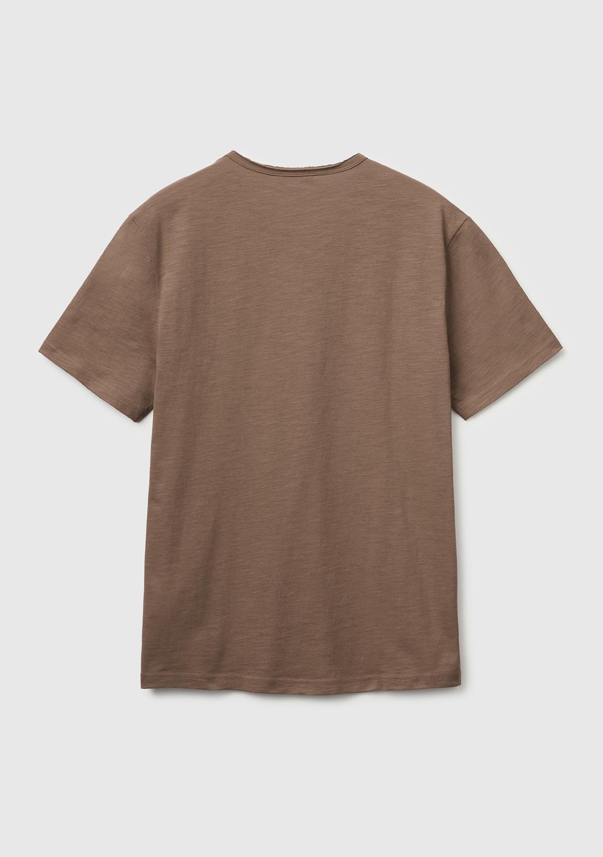 Erkek Kahverengi  %100 Pamuk Regular Fit Bisiklet Yaka T-Shirt