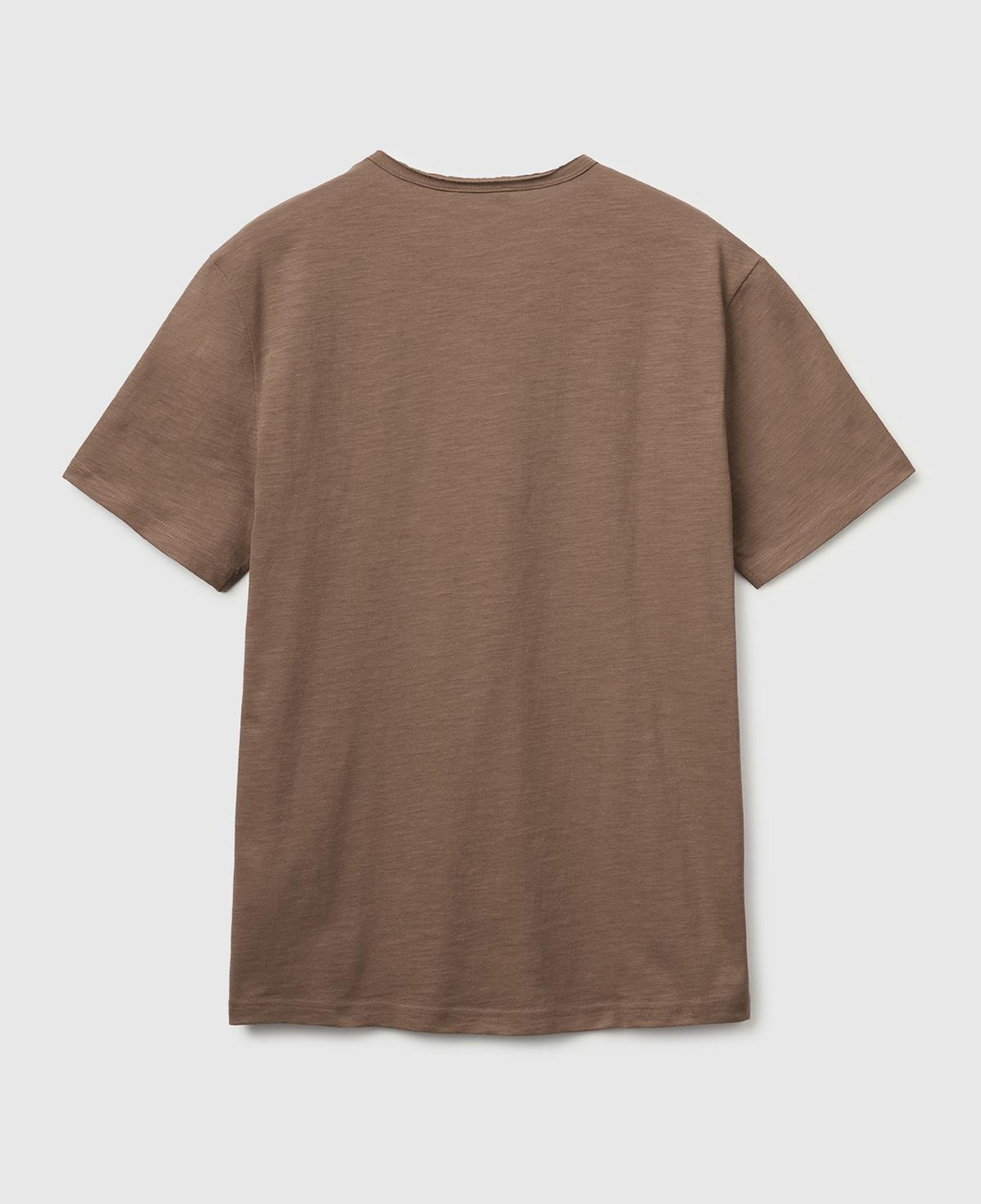 Erkek Kahverengi  %100 Pamuk Regular Fit Bisiklet Yaka T-Shirt