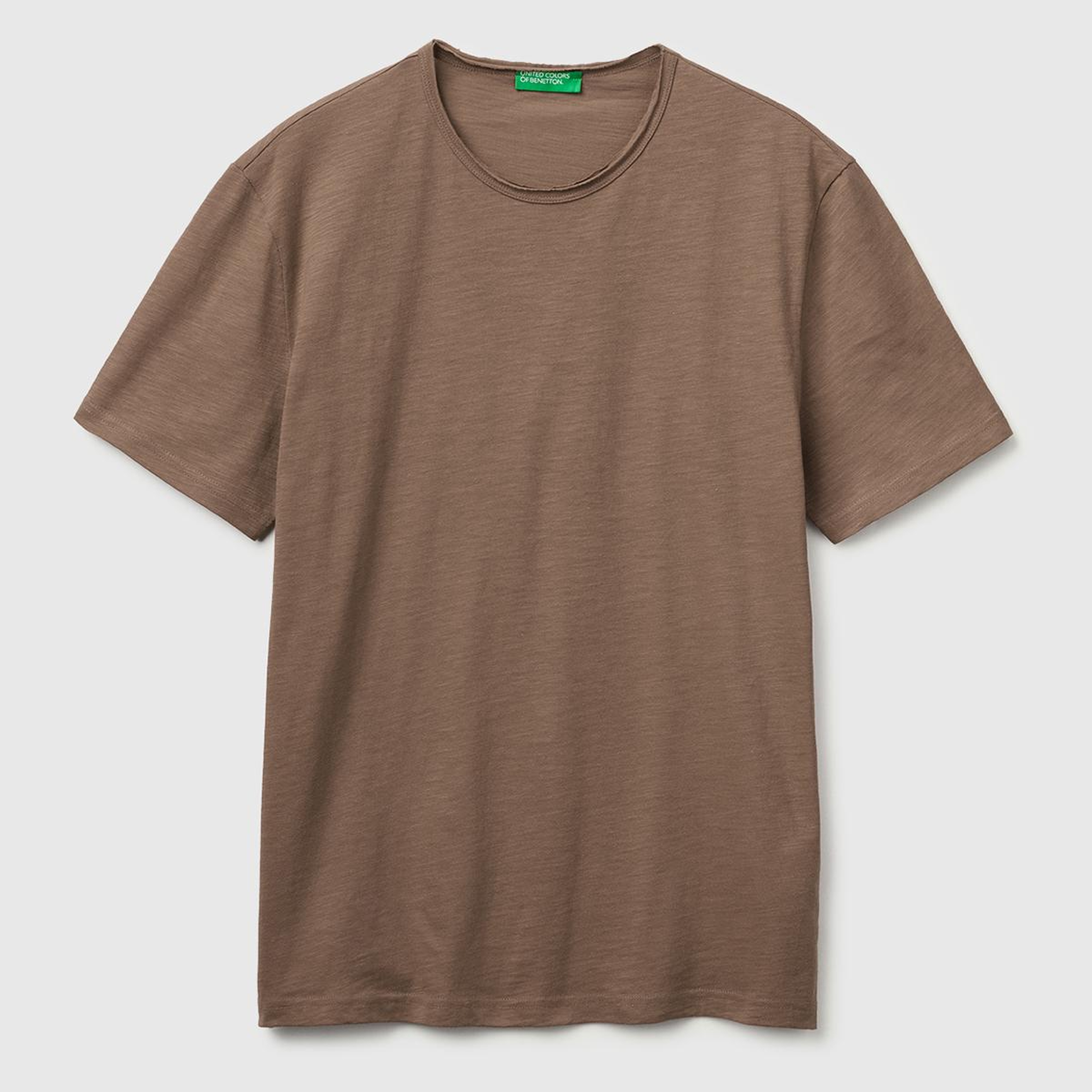 Erkek Kahverengi  %100 Pamuk Regular Fit Bisiklet Yaka T-Shirt