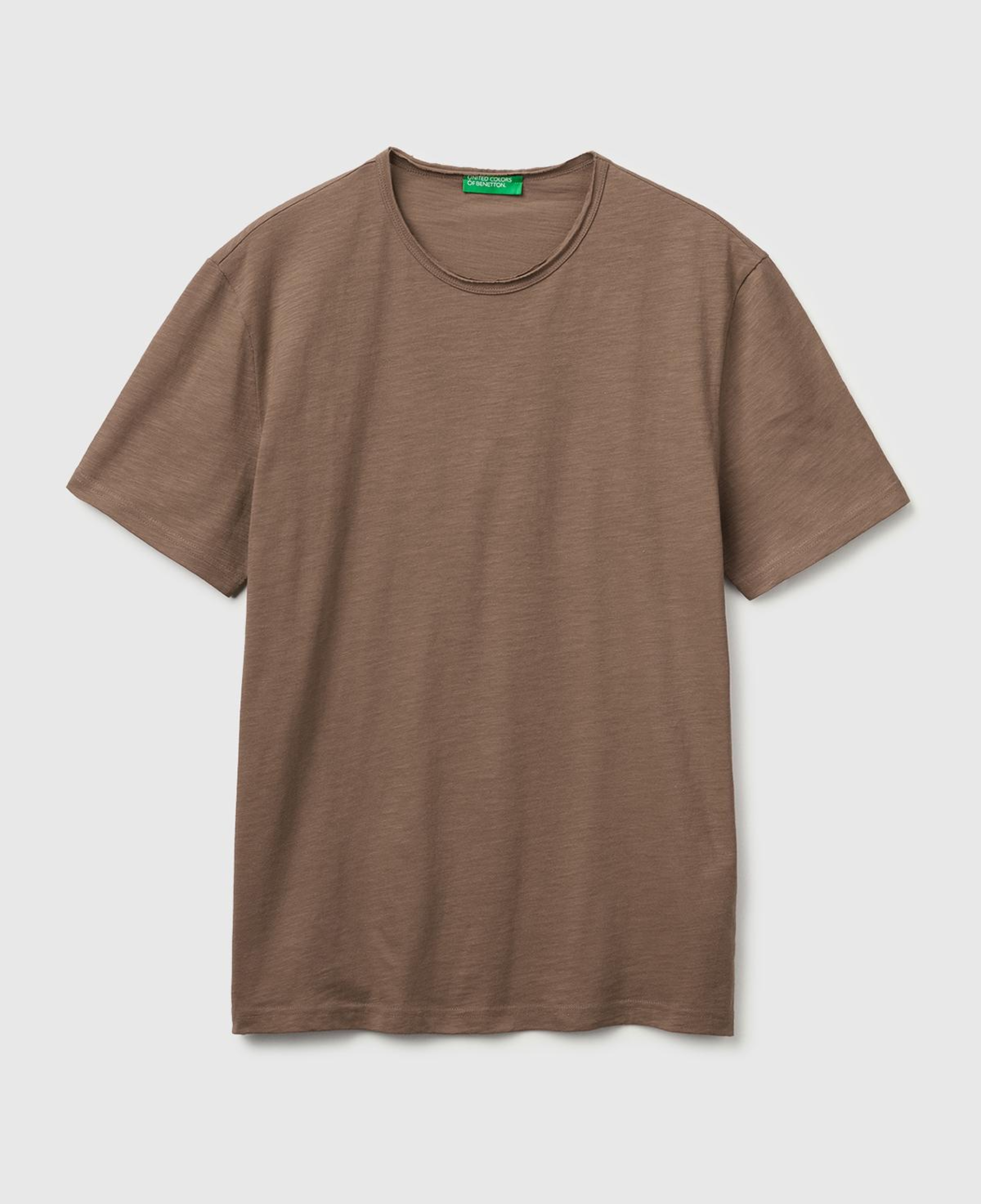 Erkek Kahverengi  %100 Pamuk Regular Fit Bisiklet Yaka T-Shirt