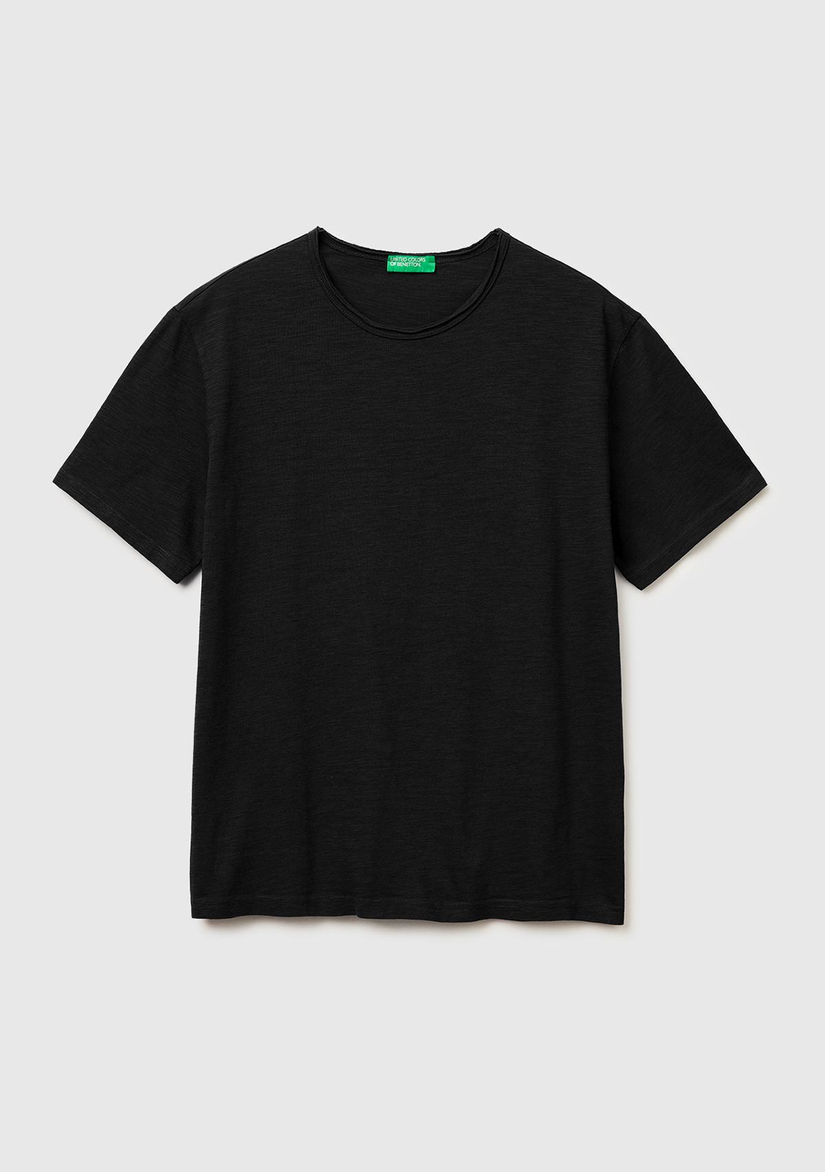 Erkek Siyah  %100 Pamuk Regular Fit Bisiklet Yaka T-Shirt