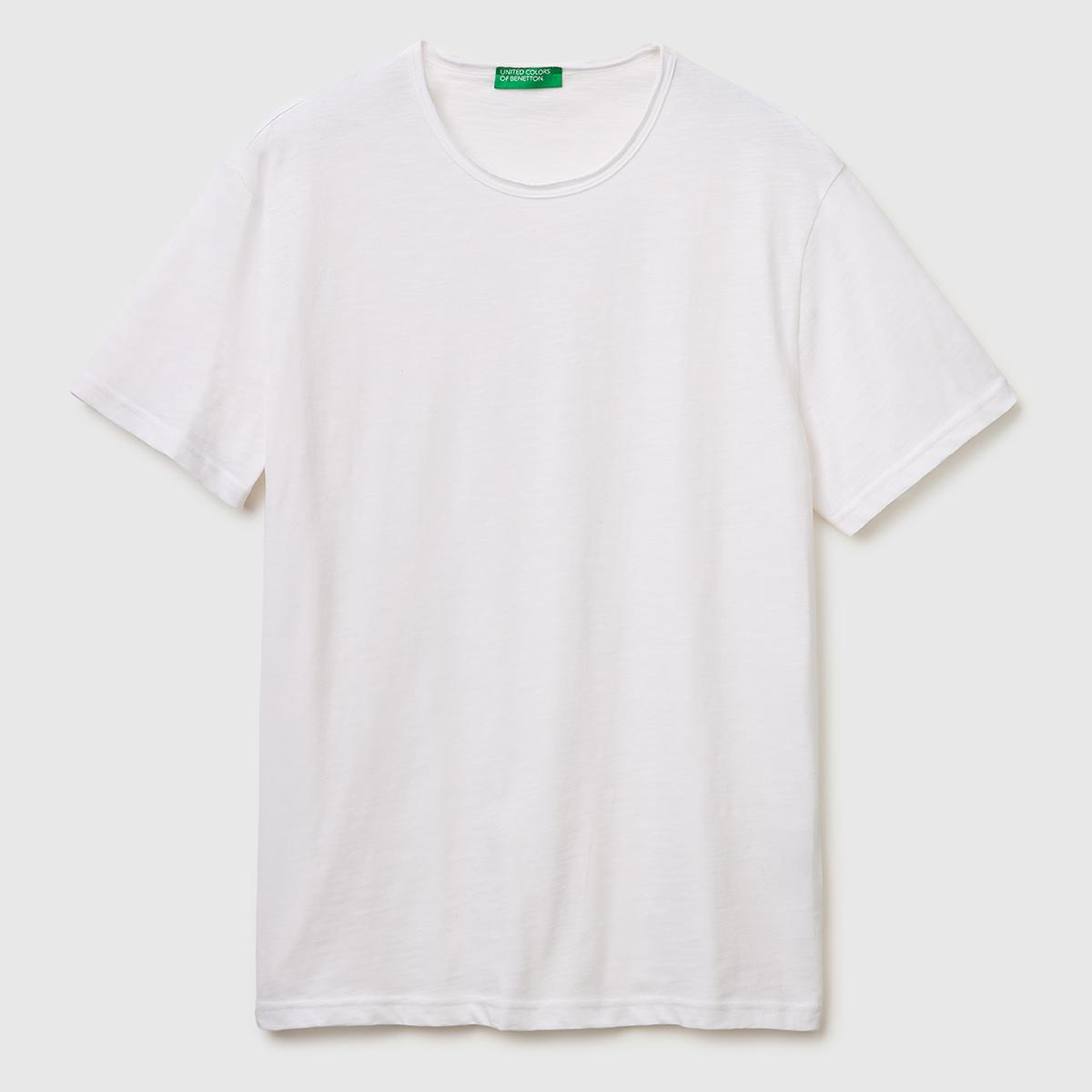 Erkek Beyaz %100 Pamuk Regular Fit Bisiklet Yaka T-Shirt